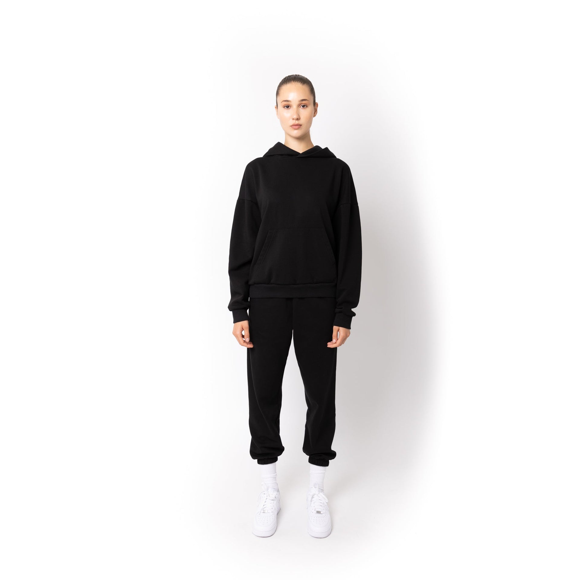 HERO-2120 Unisex Drop Shoulder Pullover Hoodie - Black 2120 Adult Black HERO Tops Unisex