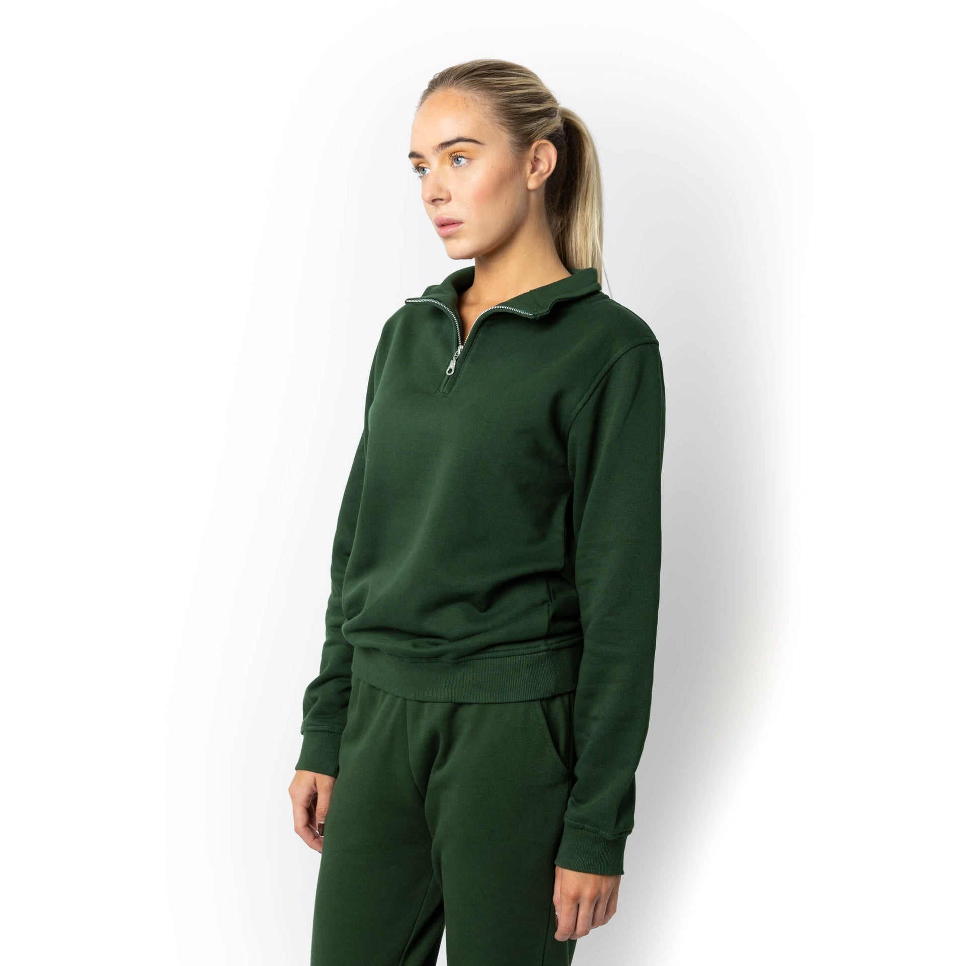 HERO-4020 Unisex Quarter Zip Sweatshirt - Forest Green 4020 Adult Forest Green HERO Quarter Zip Tops Unisex