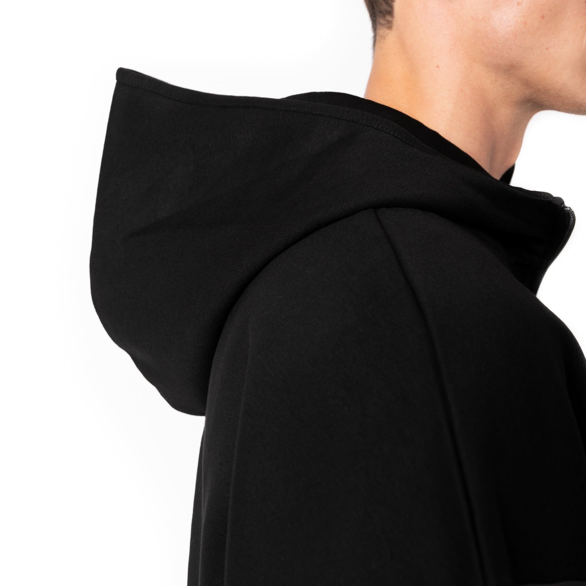 HERO-4220 Unisex Drop Shoulder Scuba 1/2 Zip Hoodie - Black 4220 Adult Black HERO Tops Unisex