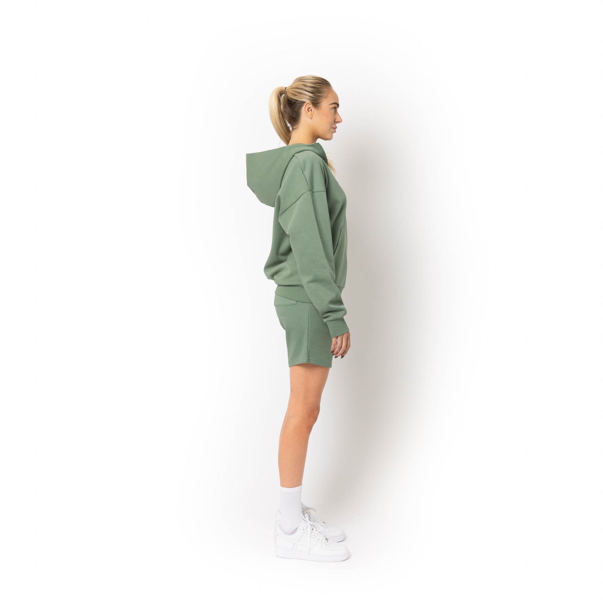 HERO-4220 Unisex Drop Shoulder Scuba 1/2 Zip Hoodie - Dusty Green 4220 Adult HERO Unisex