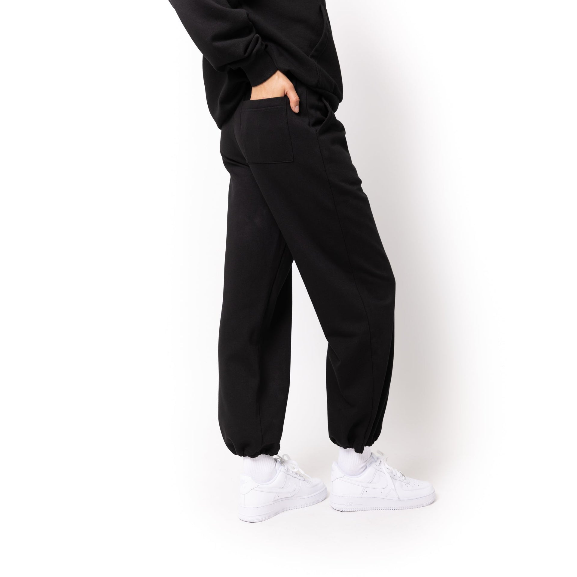 HERO-5220 Unisex Wide Leg Sweatpants - Black 5220 Adult Black Bottoms HERO