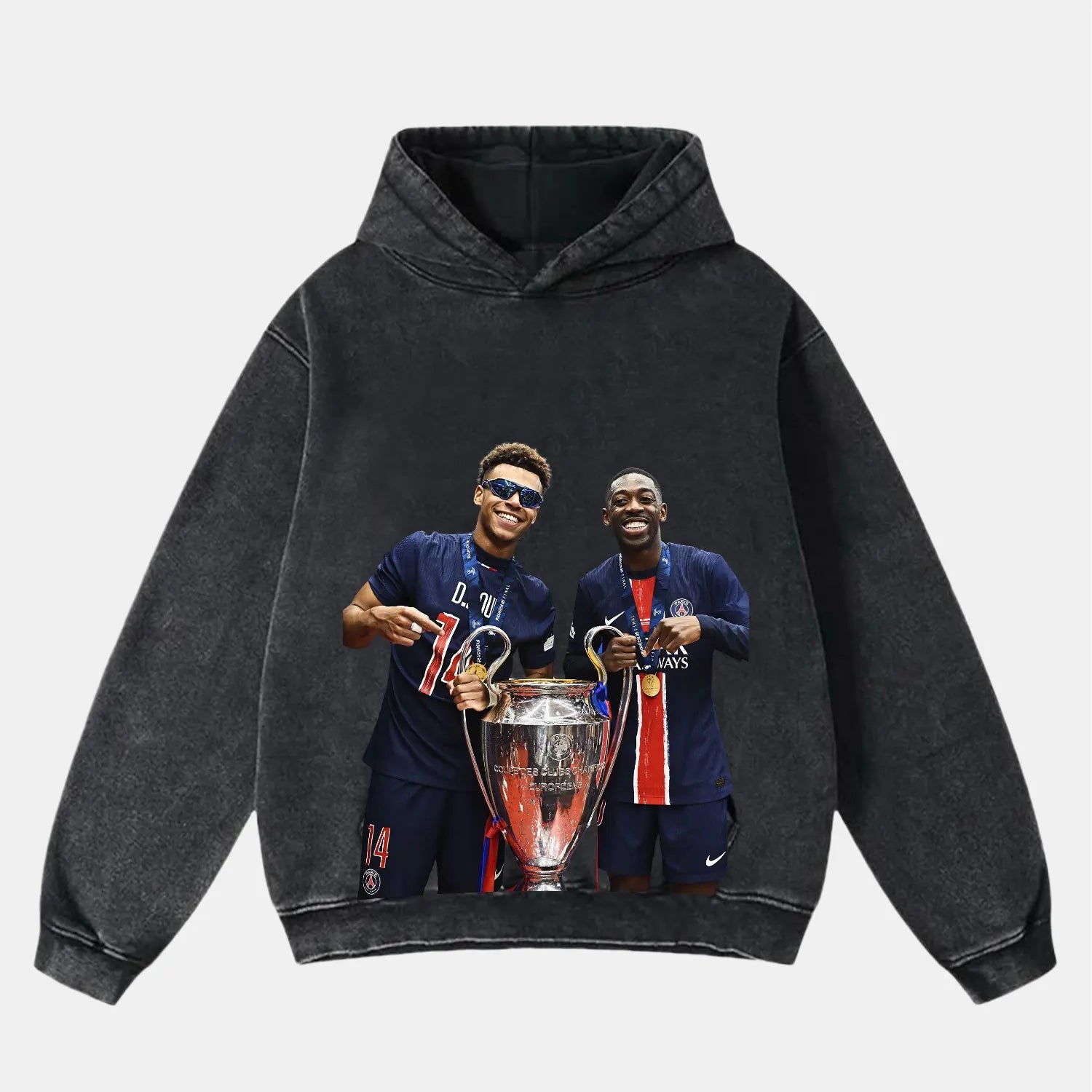 OUSMANE DEMBÉLÉ & DESIRE DOUE VINTAGE CLOTHES PEPPER HOODIE SOCCER SPORT