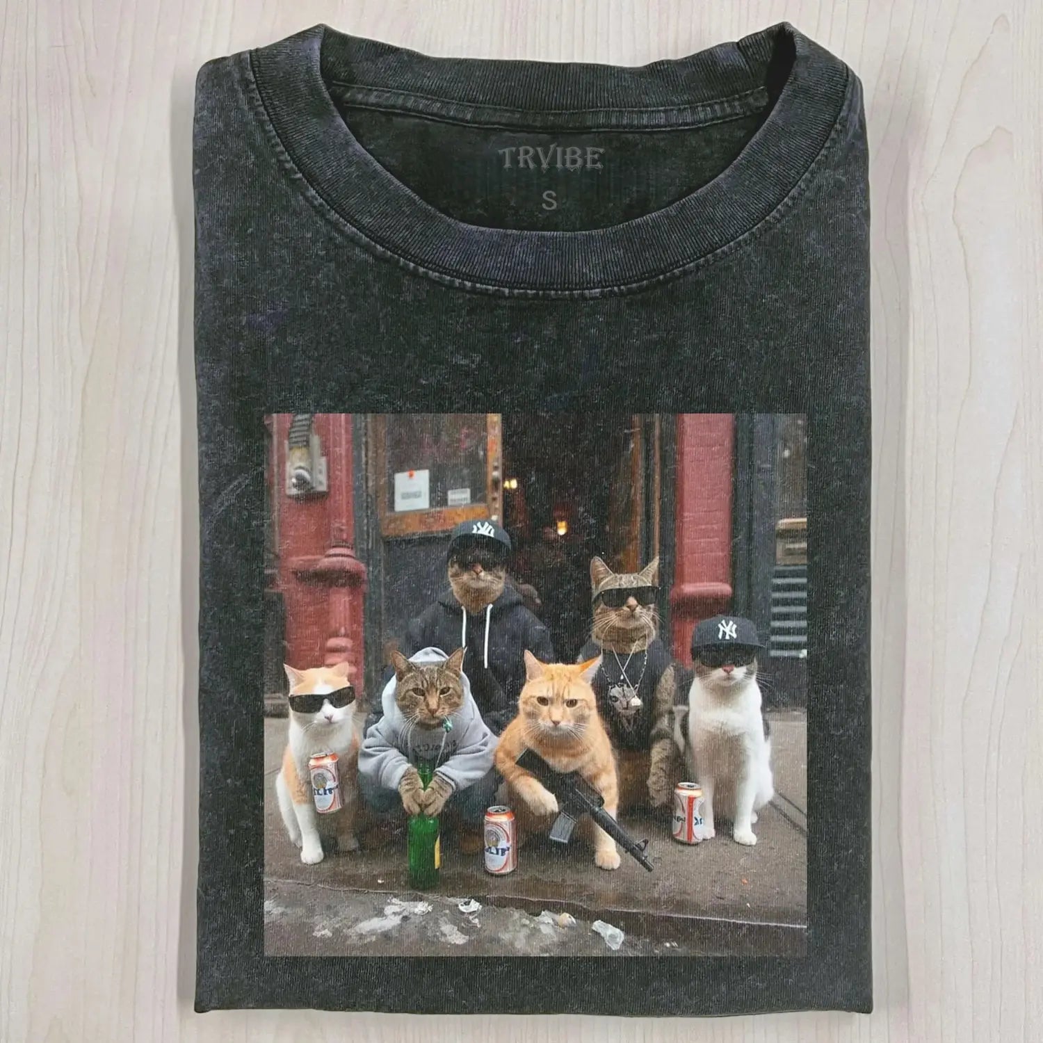 OUTLAW CAT T-SHIRT PEPPER FUNNY HUMOR