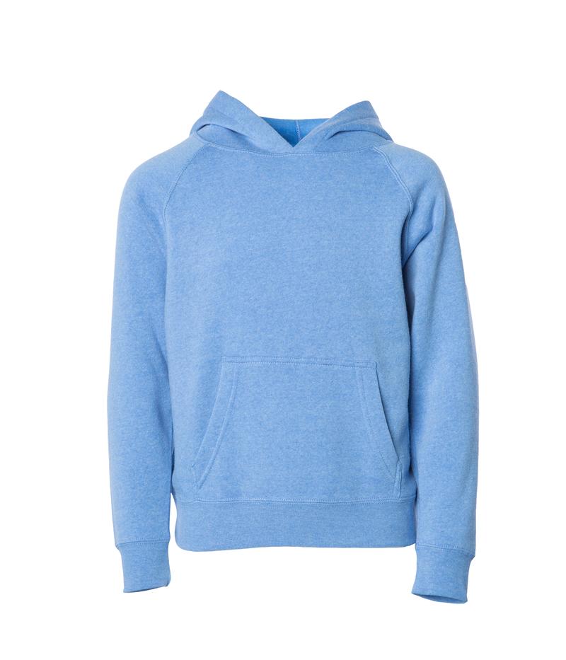 PRM10TSB - Toddler Lightweight Special Blend Raglan Hooded Pullover Pacific Heather INDEPENDENT Lightweight PREMIUM PRM10 PRM10TSB PULLOVERS REGULAR SPECIAL BLEND tearaway TODDLERS UNISEX YOUTH