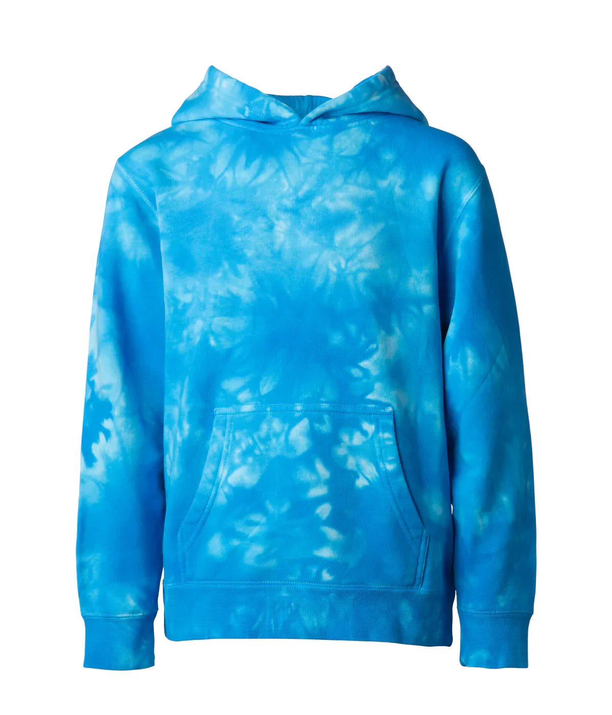 PRM1500TD - Youth Midweight Tie Dye Hooded Pullover Tie Dye Aqua Blue COTTON / POLYESTER INDEPENDENT MIDWEIGHT PULLOVERS REGULAR Tie Dye YOUTH