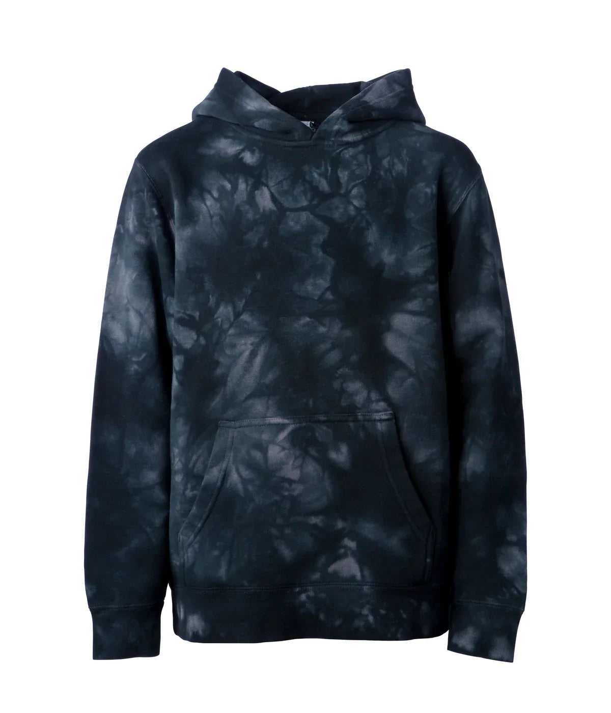 PRM1500TD - Youth Midweight Tie Dye Hooded Pullover Tie Dye Black COTTON / POLYESTER INDEPENDENT MIDWEIGHT PULLOVERS REGULAR Tie Dye YOUTH