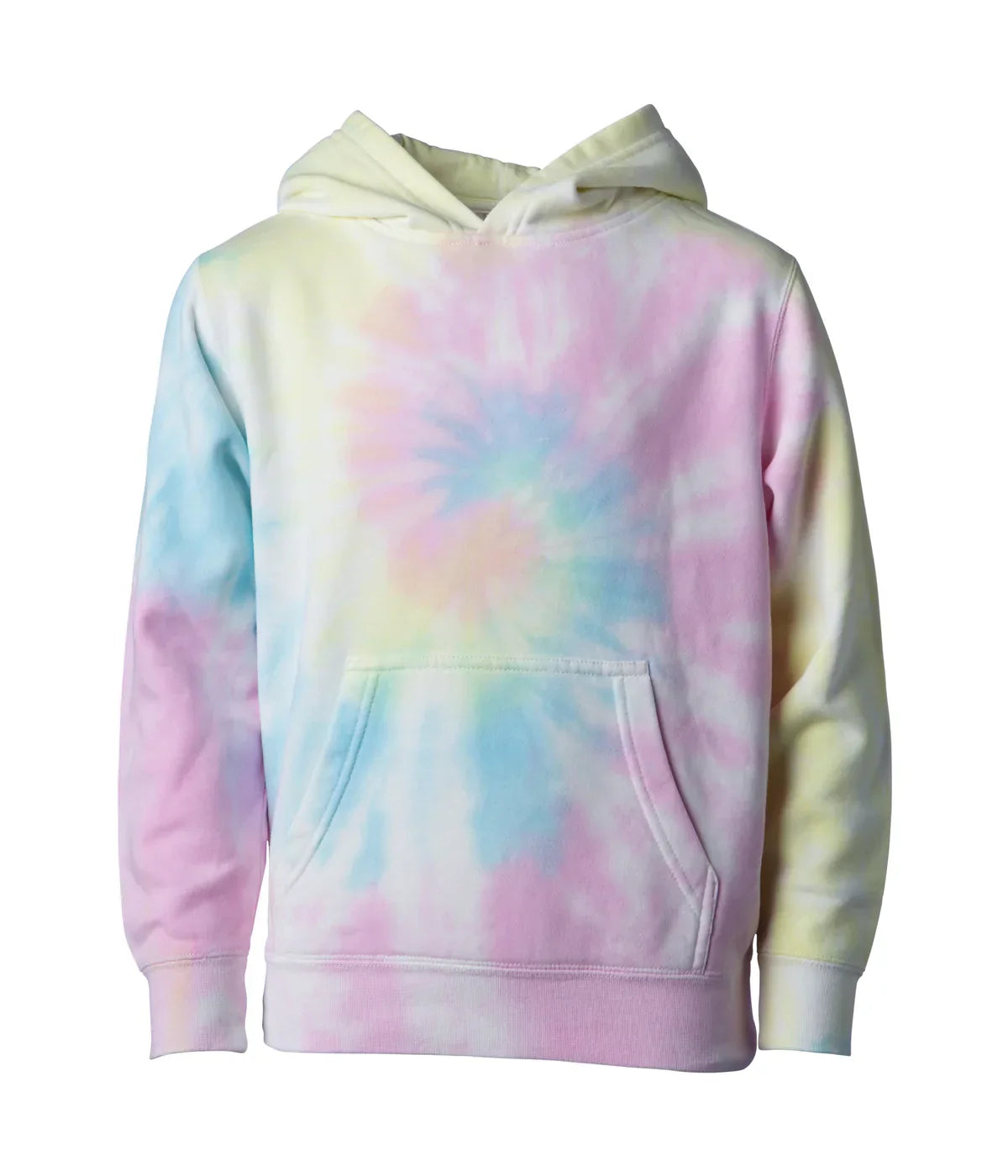 PRM1500TD - Youth Midweight Tie Dye Hooded Pullover Tie Dye Sunset Swirl COTTON / POLYESTER INDEPENDENT MIDWEIGHT PULLOVERS REGULAR Tie Dye YOUTH