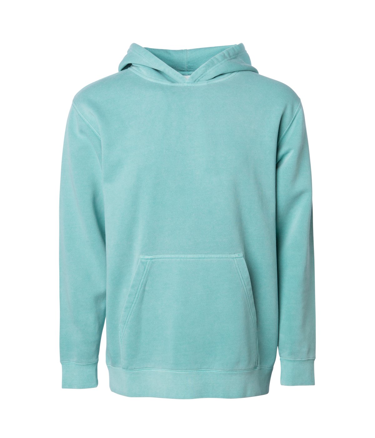 PRM1500Y - Youth Midweight Pigment Dyed Hooded Pullover Pigment Mint COTTON / POLYESTER hoodie INDEPENDENT MIDWEIGHT OUTERWEAR PIGMENT Pigment Dye PIGMENT DYES PREMIUM PRM15 PRM1500 PRM1500Y pullover PULLOVERS REGULAR tearaway YOUTH