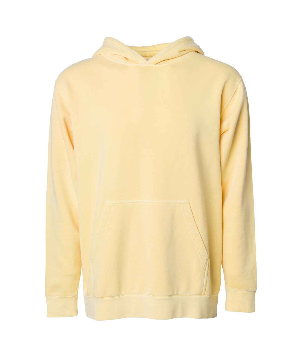 PRM1500Y - Youth Midweight Pigment Dyed Hooded Pullover Pigment Yellow COTTON / POLYESTER hoodie INDEPENDENT MIDWEIGHT OUTERWEAR PIGMENT Pigment Dye PIGMENT DYES PREMIUM PRM15 PRM1500 PRM1500Y pullover PULLOVERS REGULAR tearaway YOUTH
