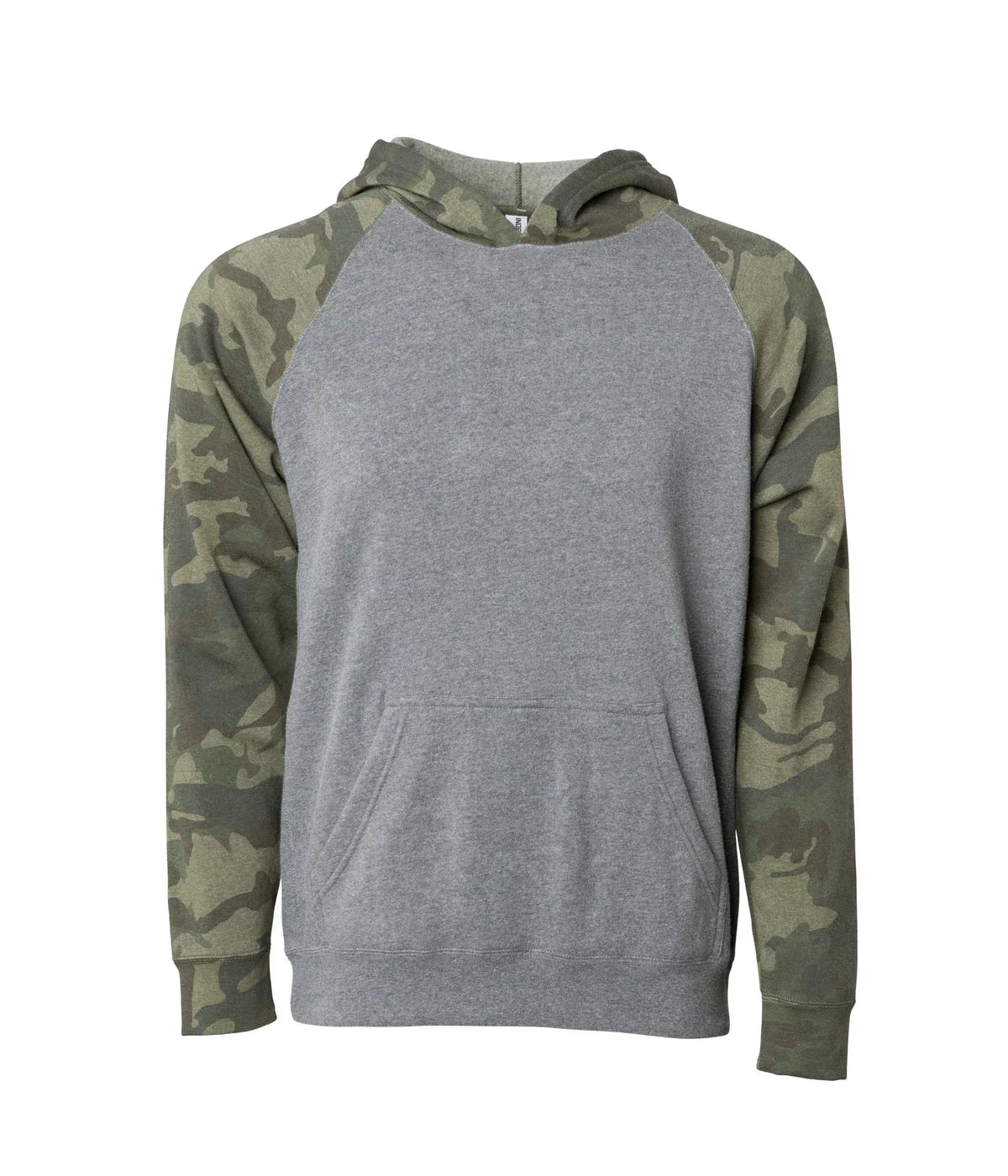 PRM15YSB - Youth Lightweight Special Blend Raglan Hooded Pullover Nickel Forest Camo COTTON / POLYESTER hoodie INDEPENDENT Lightweight PREMIUM PRM15 PRM15SB pullover PULLOVERS REGULAR SPECIAL BLEND tearaway YOUTH