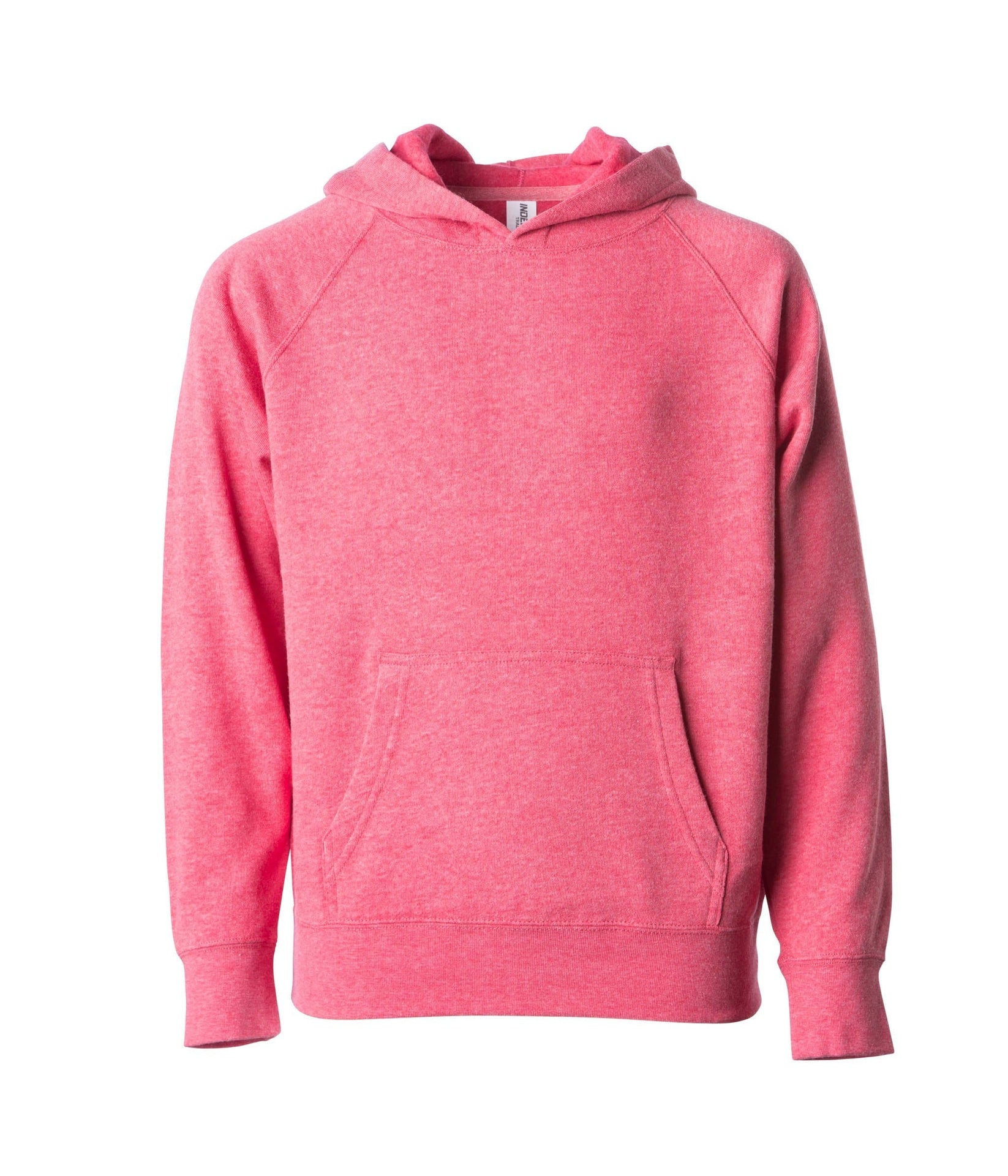 PRM15YSB - Youth Lightweight Special Blend Raglan Hooded Pullover Pomegranate Heather COTTON / POLYESTER hoodie INDEPENDENT Lightweight PREMIUM PRM15 PRM15SB pullover PULLOVERS REGULAR SPECIAL BLEND tearaway YOUTH