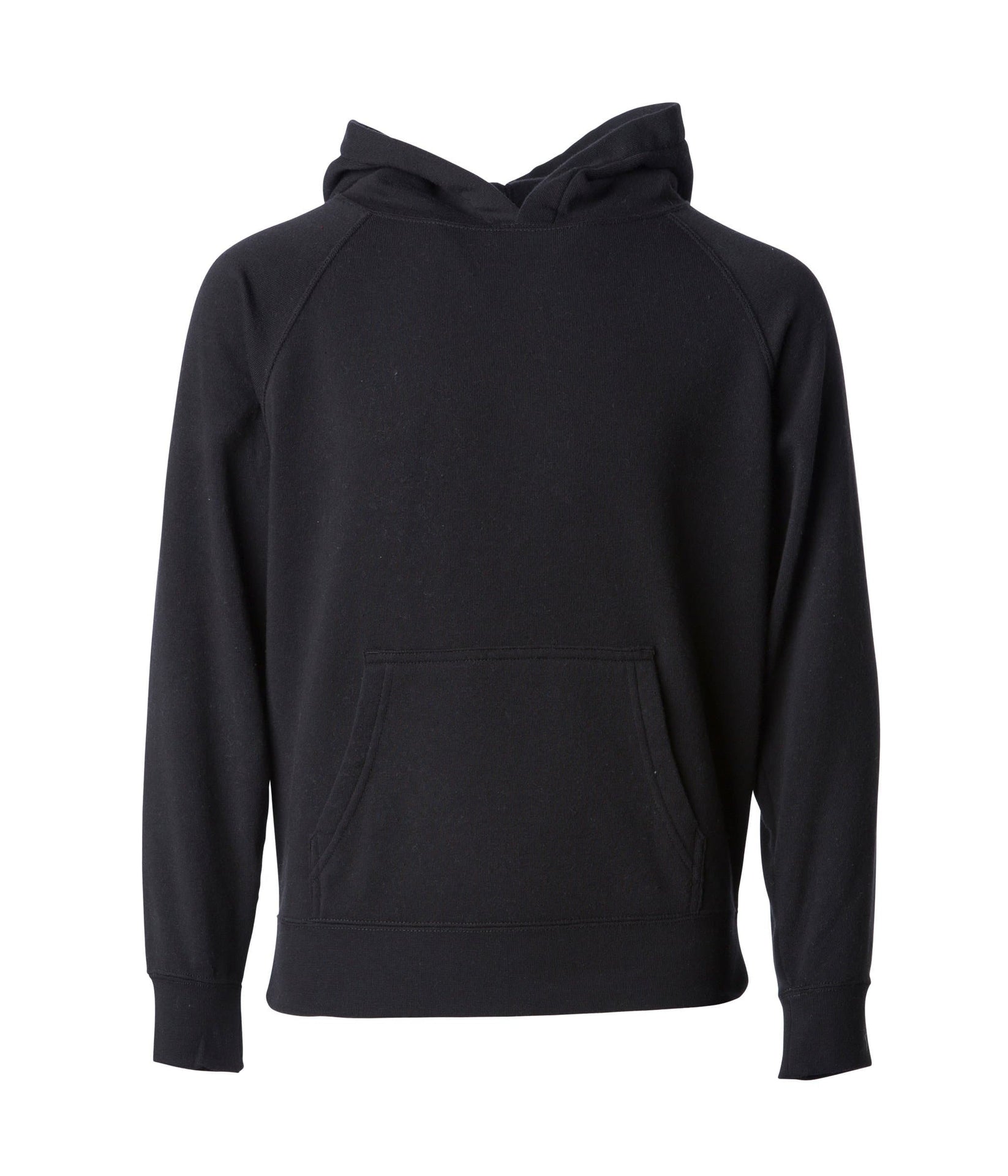 PRM15YSB - Youth Lightweight Special Blend Raglan Hooded Pullover Black COTTON / POLYESTER hoodie INDEPENDENT Lightweight PREMIUM PRM15 PRM15SB pullover PULLOVERS REGULAR SPECIAL BLEND tearaway YOUTH