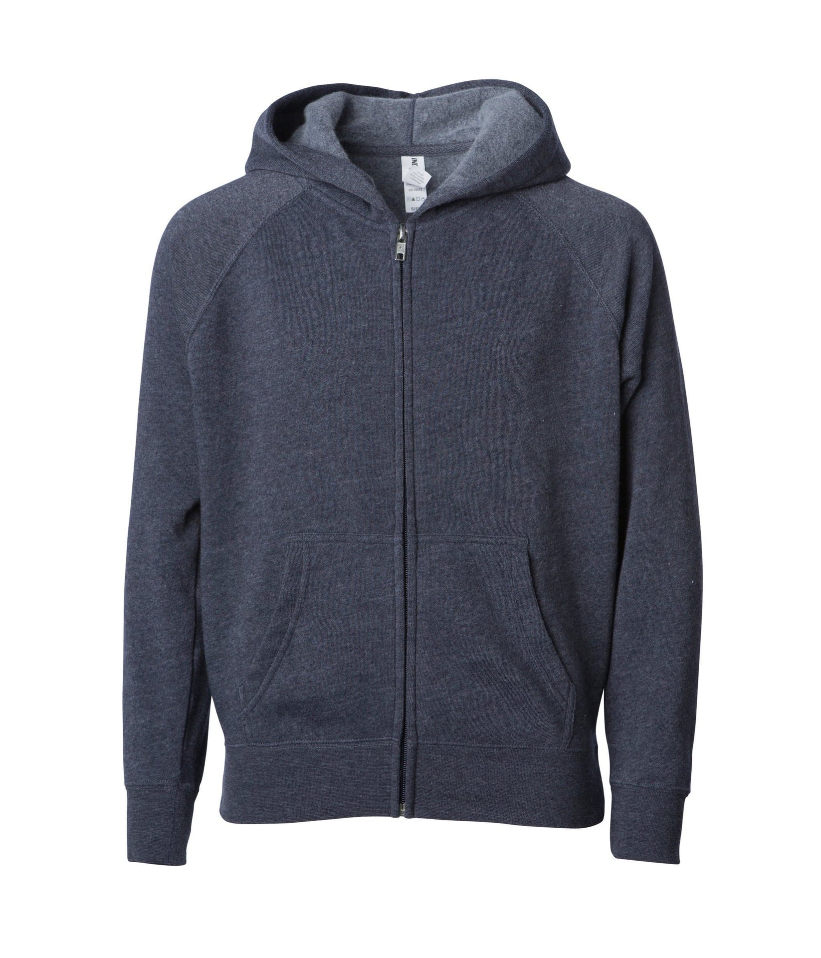 PRM15YSBZ - Youth Lightweight Special Blend Raglan Zip Hood Midnight Heather COTTON / POLYESTER hoodie INDEPENDENT Lightweight PREMIUM PRM15 PRM15YSBZ REGULAR SPECIAL BLEND tearaway YOUTH