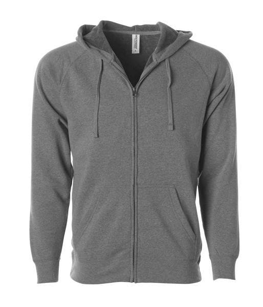 PRM33SBZ - Unisex Special Blend Zip Hooded Sweatshirt Nickel Gunmetal Heather BASIC FLEECE COTTON / POLYESTER FITTED hoodie INDEPENDENT PREMIUM PRM33 PRM33SBZ SPECIAL BLEND tearaway UNISEX