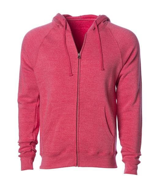 PRM33SBZ - Unisex Special Blend Zip Hooded Sweatshirt Pomegranate Heather BASIC FLEECE COTTON / POLYESTER FITTED hoodie INDEPENDENT PREMIUM PRM33 PRM33SBZ SPECIAL BLEND tearaway UNISEX
