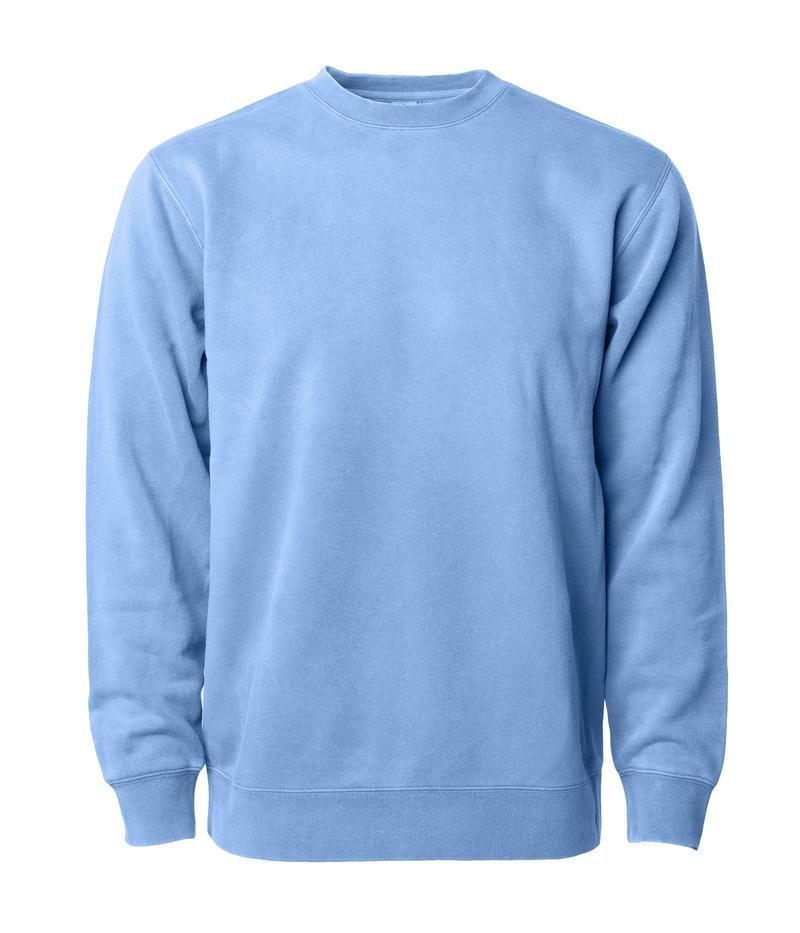 PRM3500 - Unisex Midweight Pigment Dyed Crew Neck Pigment Light Blue COTTON / POLYESTER INDEPENDENT MIDWEIGHT Pigment Dye PIGMENT DYES REGULAR shsdparentproduct unisex