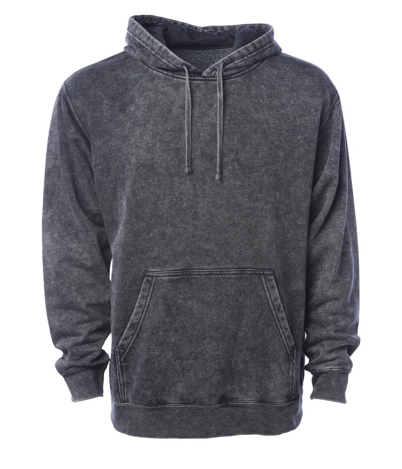 PRM4500MW - Unisex Midweight Mineral Wash Hooded Pullover Mineral Wash Black BASIC FLEECE COTTON / POLYESTER fleece GARMENT DYES Hood hoodie INDEPENDENT MIDWEIGHT Mineral Wash PREMIUM PRM PRM45 PRM4500 PRM4500MW pullover PULLOVERS REGULAR UNISEX