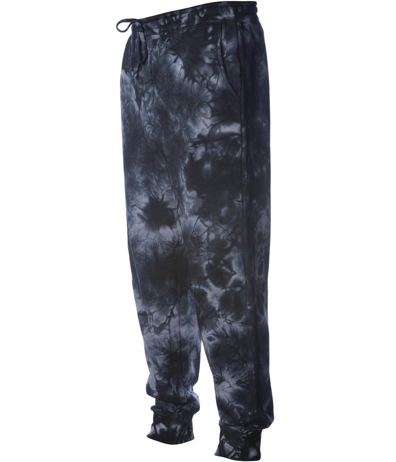 PRM50PTTD - Men's Tie Die Fleece Pant Tie Dye Black BOTTOMS COTTON / POLYESTER GARMENT DYES INDEPENDENT MEN mens pant PANTS PREMIUM PRM PRM50 REGULAR Sweat Tie Dye