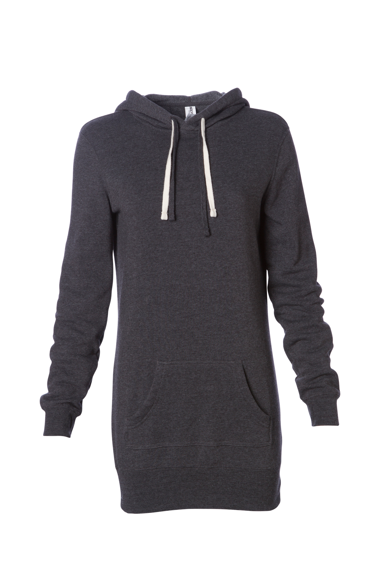 PRM65DRS - Midweight Special Blend Hooded Pullover Dress Carbon COTTON / POLYESTER FITTED fleece FRENCH TERRY hoodie Hoodie Dress INDEPENDENT MIDWEIGHT PREMIUM PRM65 PRM65DRS pullover PULLOVERS SPECIAL BLEND tearaway WOMEN