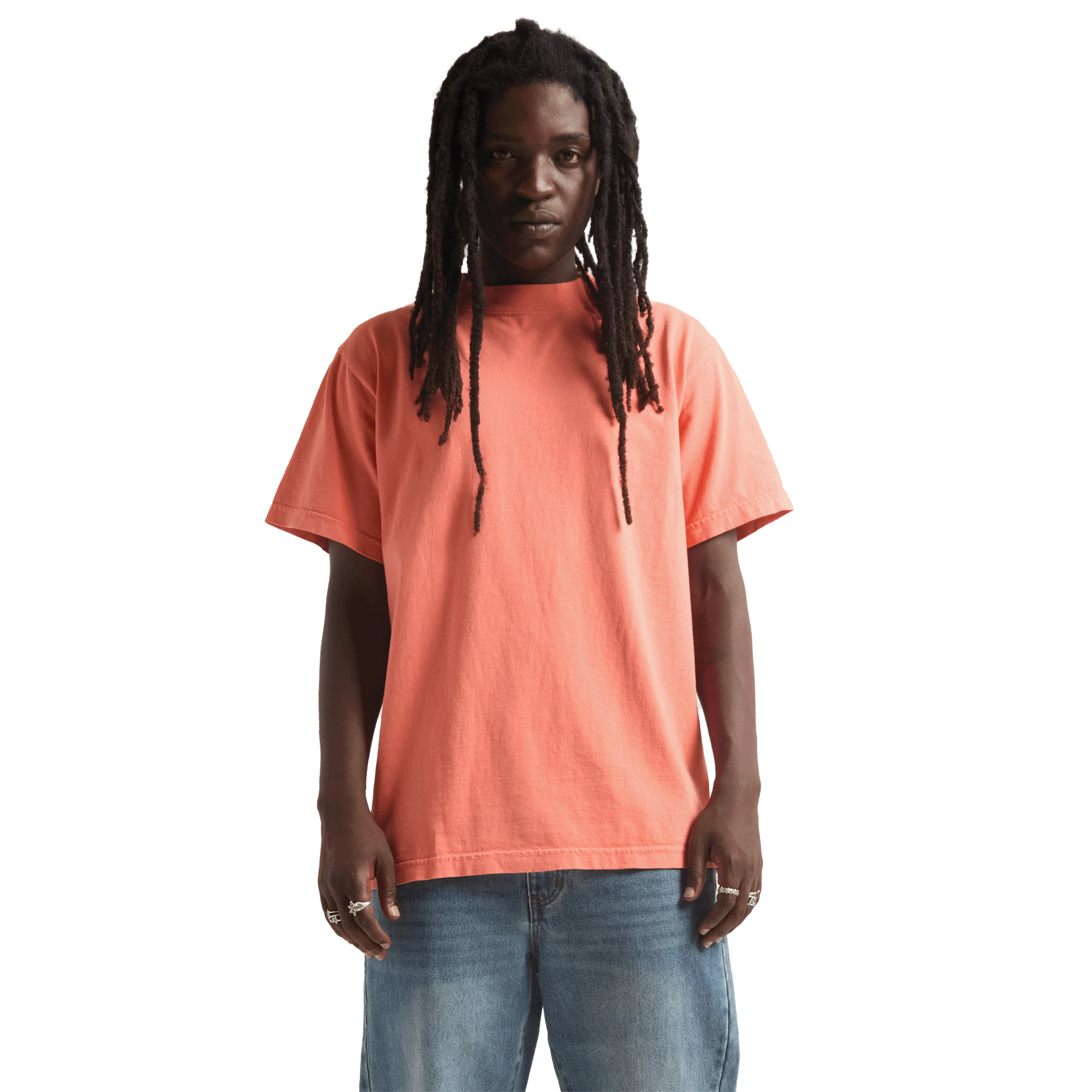 Max Heavyweight Garment Dye 7.5 oz Peach COTTON GARMENT DYE GARMENT DYES Heavyweight MEN MEN TEE OVERSIZED Pigment Dye shaka Shaka Wear SHORTSLEEVES shsdchildproduct t-shirt TEE tshirts