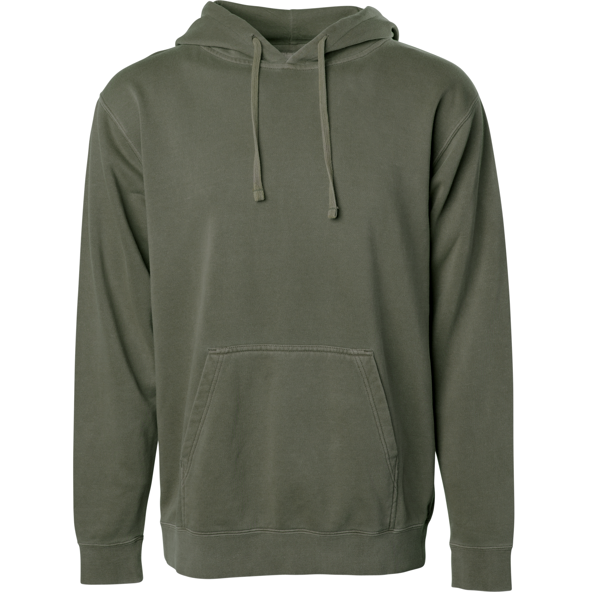 PRM4500 - Unisex Midweight Pigment Dyed Hooded Pullover Pigment Army COTTON / POLYESTER INDEPENDENT MIDWEIGHT Pigment Dye REGULAR shsdparentproduct UNISEX