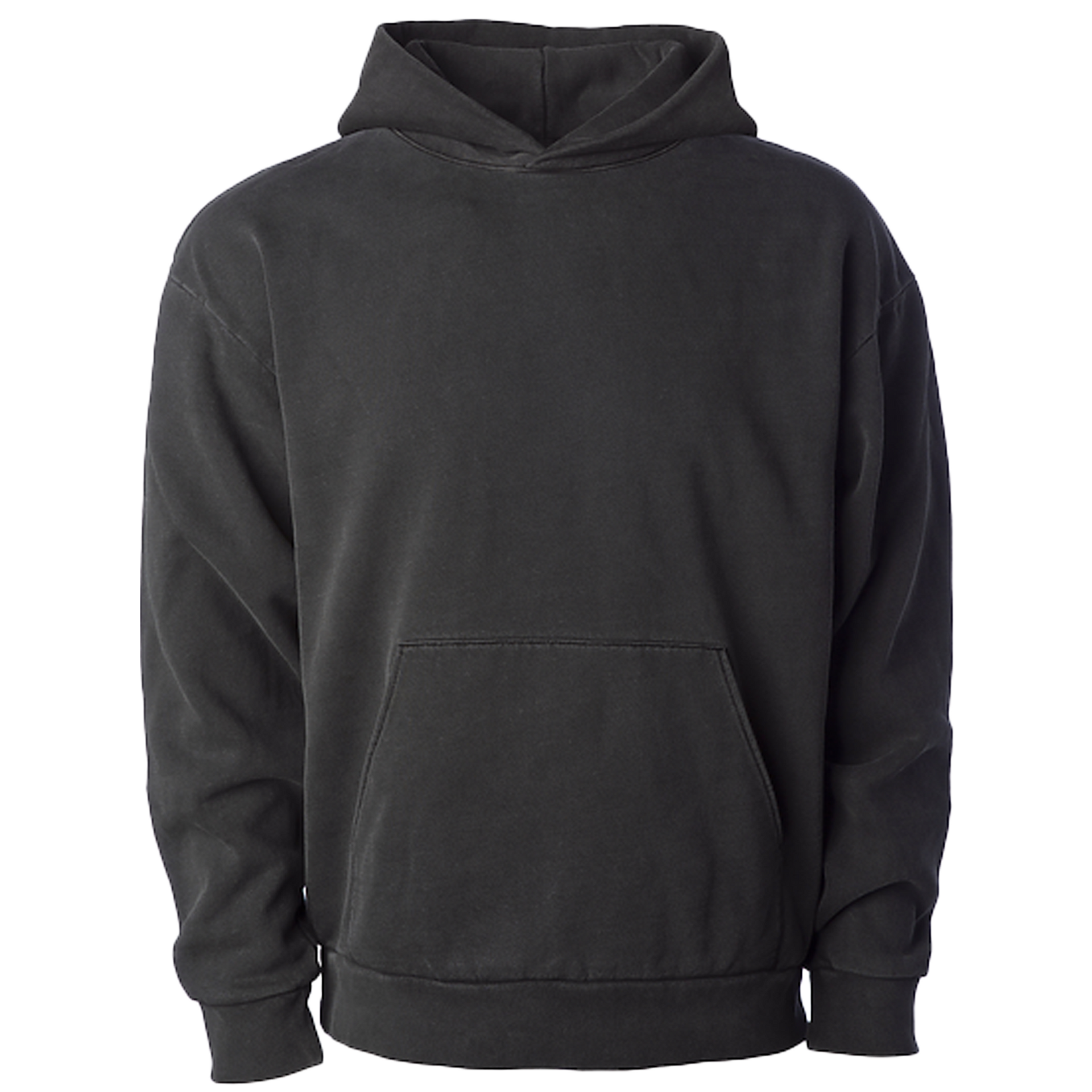 IND330BLV - Boulevard 330gm Heavyweight Pullover Hood Pigment Black BOXY COTTON / POLYESTER DROP SHOULDER Heavyweight ind330blv INDEPENDENT MEN pullover PULLOVERS tearaway