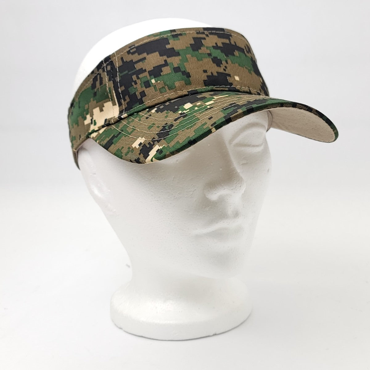 Plain Visor Cap - Various Colours, Adjustable OSFA Digital Green Camo Plain Cap