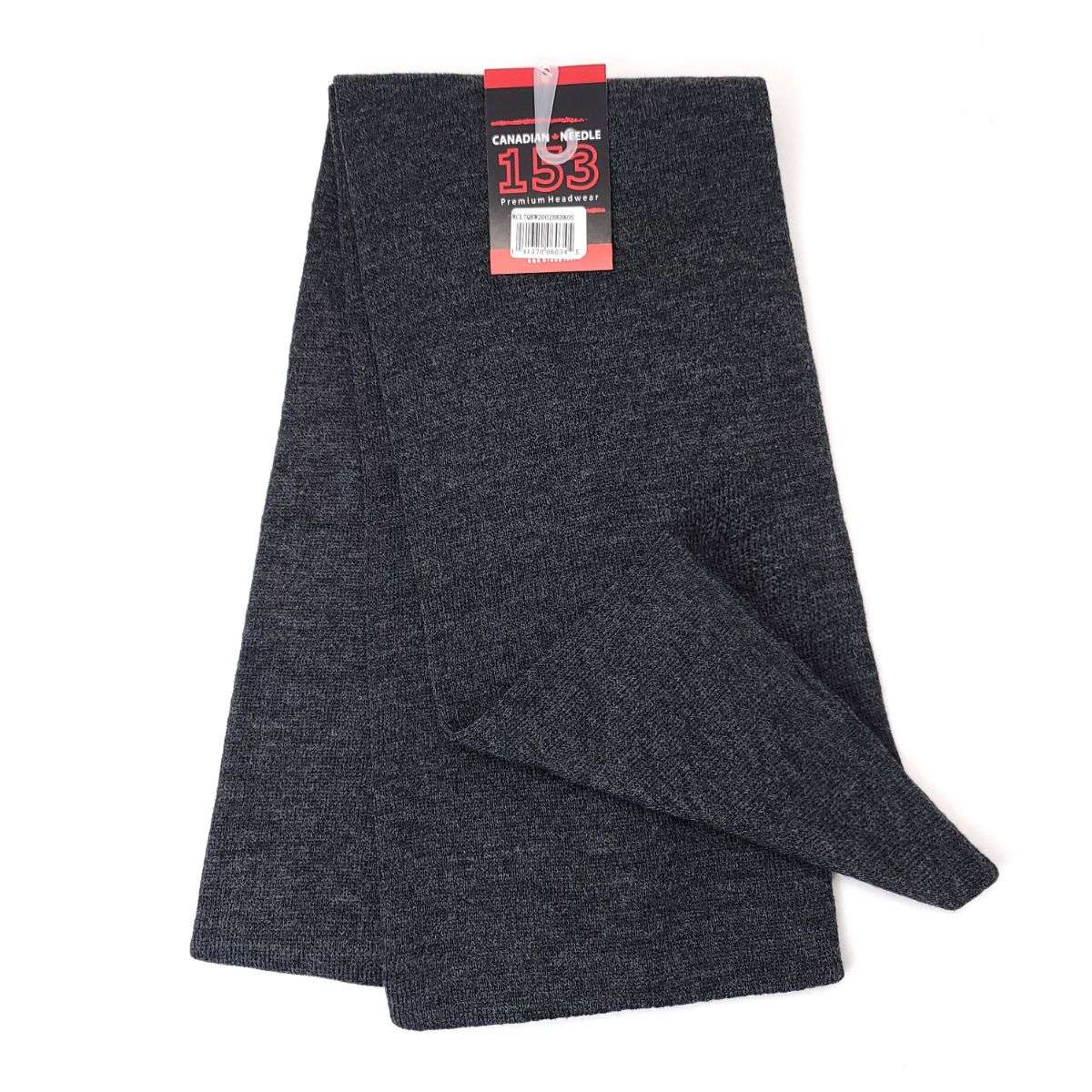 Classic Knit Scarf - Double Layer, Multi-Coloured Charcoal Grey OSFA Best Seller Dozen Special