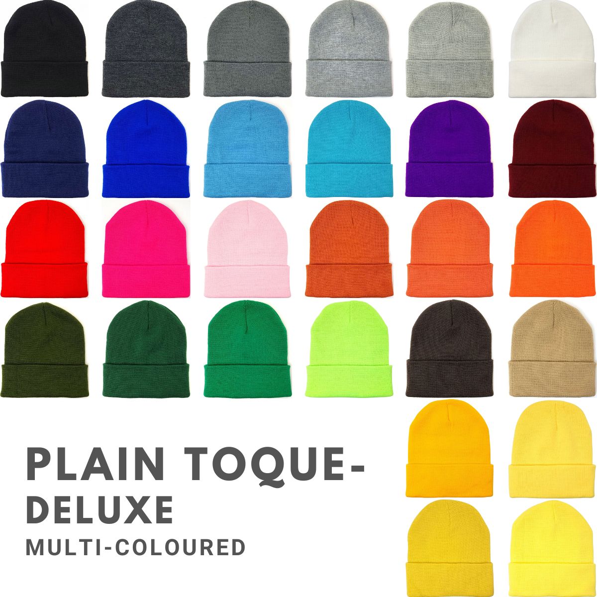 Plain Toque - Deluxe Size with Cuff Best Dozen plain Seller Special toque