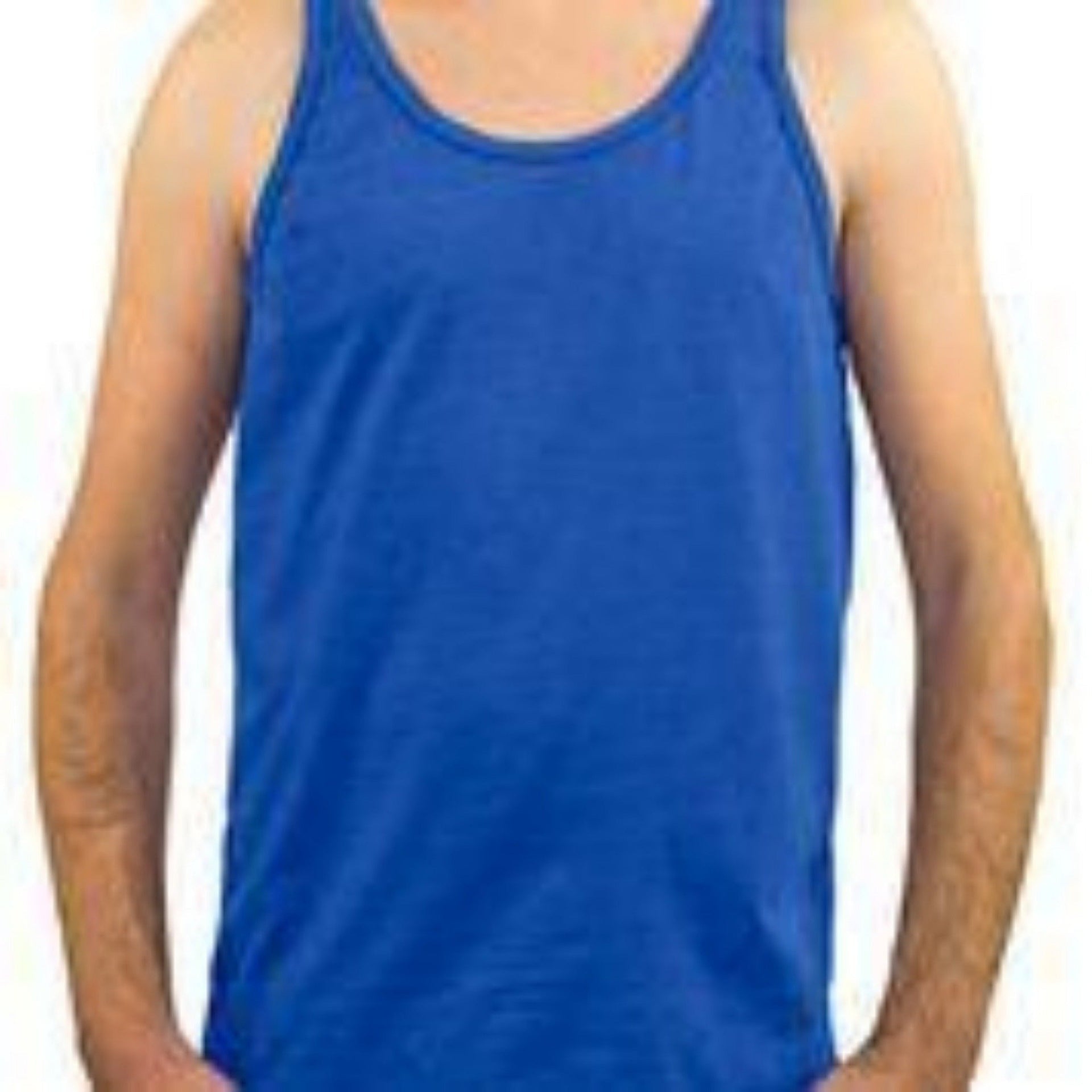 47294 - New Men's Tank Top - Toronto Embroidery Royal Heather bulk orders closeout cotton / polyester custom decoration custom embroidery durable embroidery service fast turnaround fitted lightweight long lasting men mens on sale optima optima close out premium quality professional embroidery professional grade regular tank tank top tanks tearaway toronto embroidery