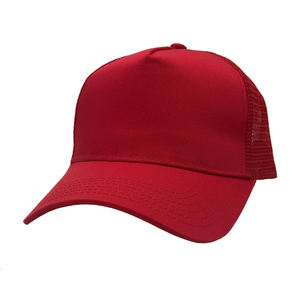GN-1051-5PM - Pro Style Trucker Mesh Cap Red One Size 1051 1051-5PM 5 PANELS casquette COTTON / POLYESTER CURVE hat hats headwear HIGH PROFILE mens MESH NISSI nissi caps SNAPBACK STRUCTURED Trucker Hat TRUCKER MESH UNISEX