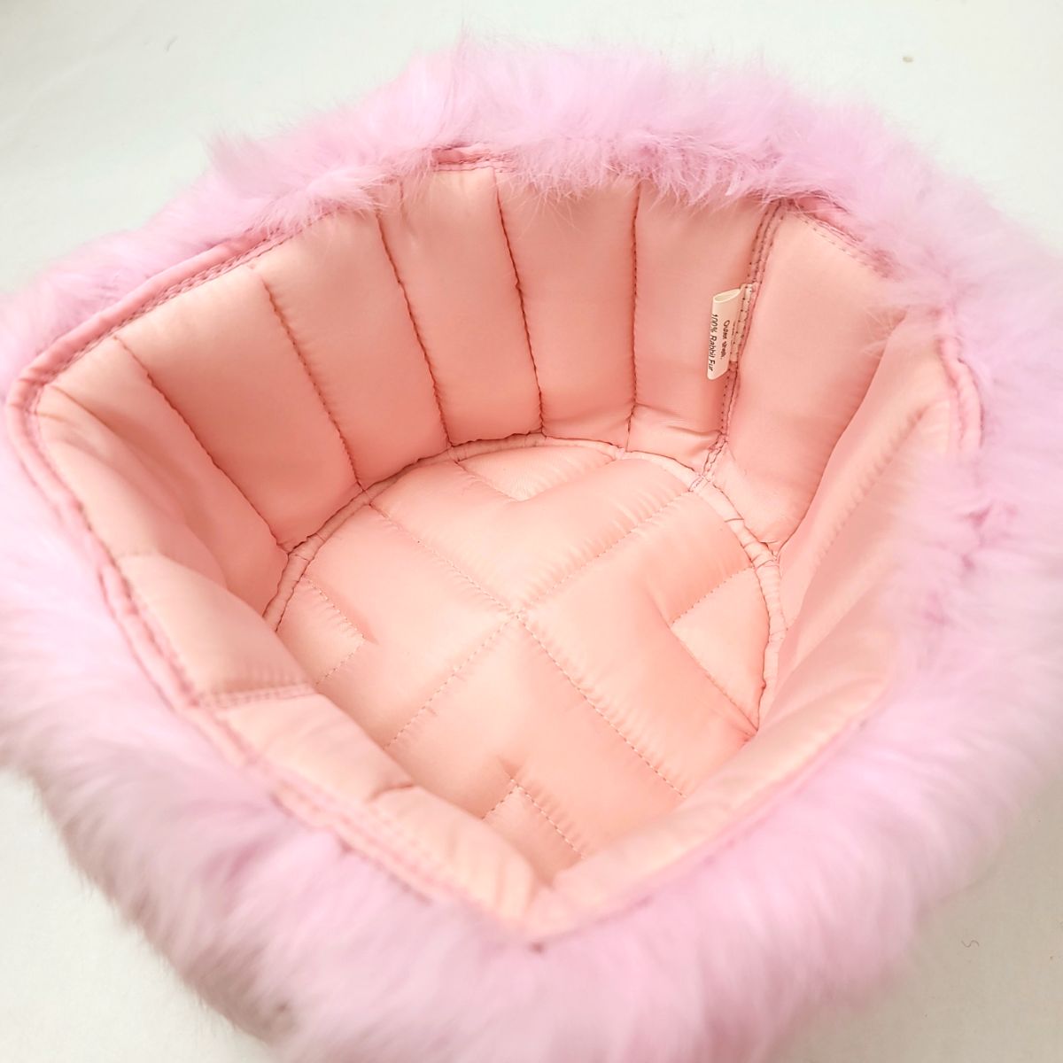 Rabbit Fur Trapper Hat with Puffer Lining- Multi-Coloured