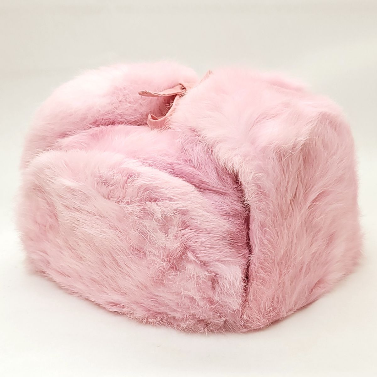 Rabbit Fur Trapper Hat with Puffer Lining- Multi-Coloured