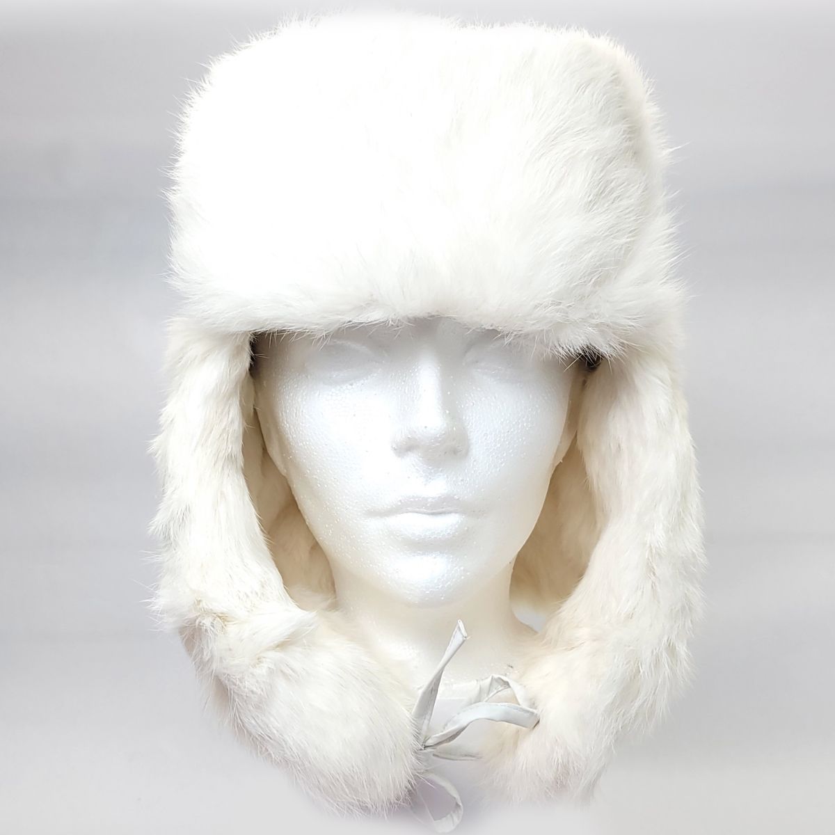 Rabbit Fur Trapper Hat with Puffer Lining- Multi-Coloured