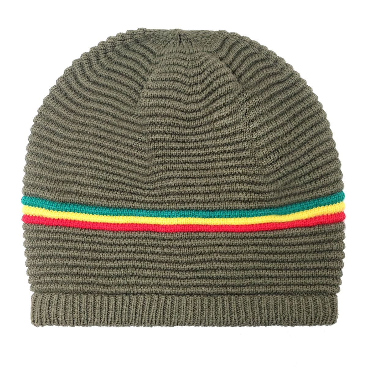 RASTA Knitted Beanie- R0001GYR, Cotton, OSFA Olive OSFA