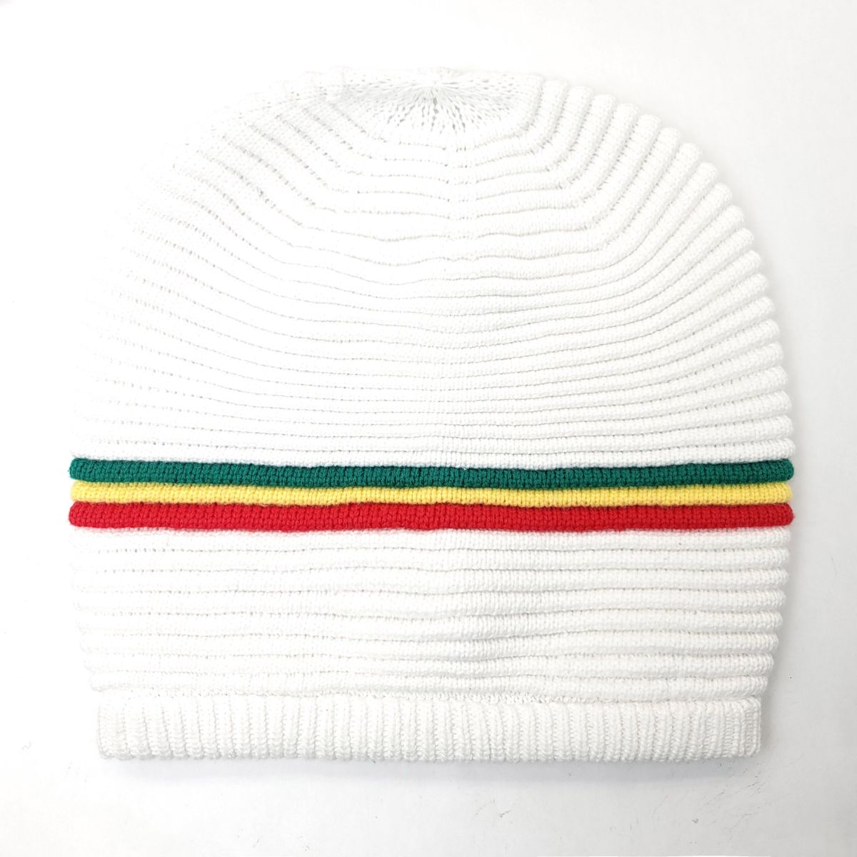 RASTA Knitted Beanie- R0001GYR, Cotton, OSFA White OSFA