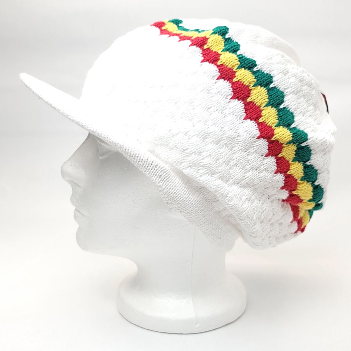 RASTA Knitted Visor Beanie- RV0005, Cotton, OSFA White OSFA
