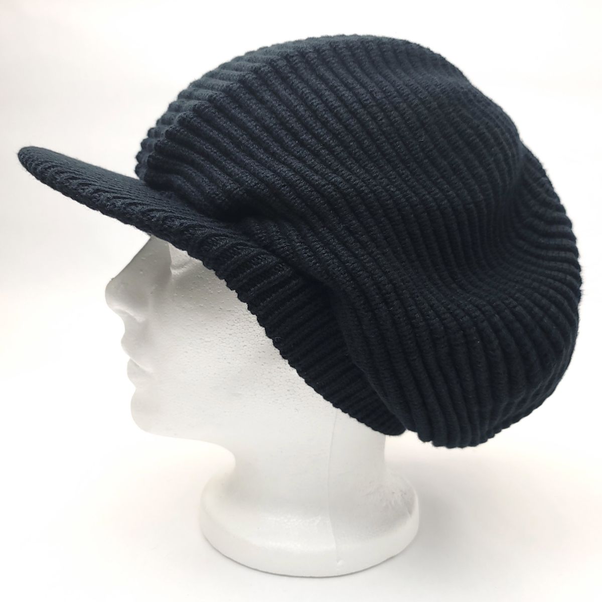 Rasta Knitted Visor Beanie-RV0015, Cotton, OSFA Black OSFA