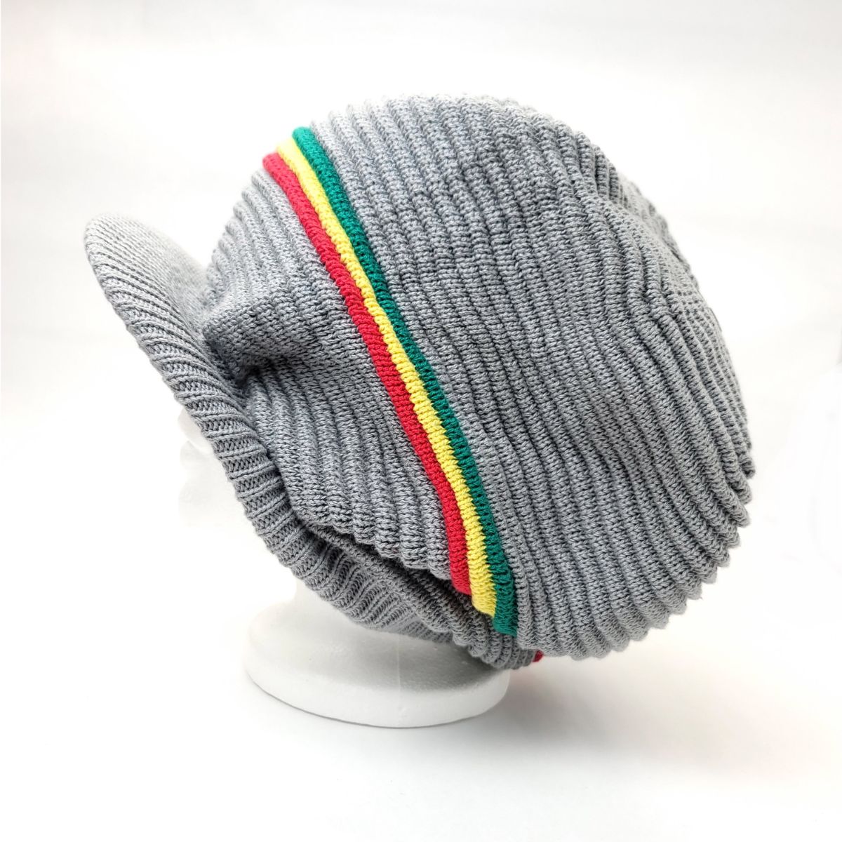 RASTA Knitted Visor Beanie-RV0014, Cotton, OSFA Grey OSFA