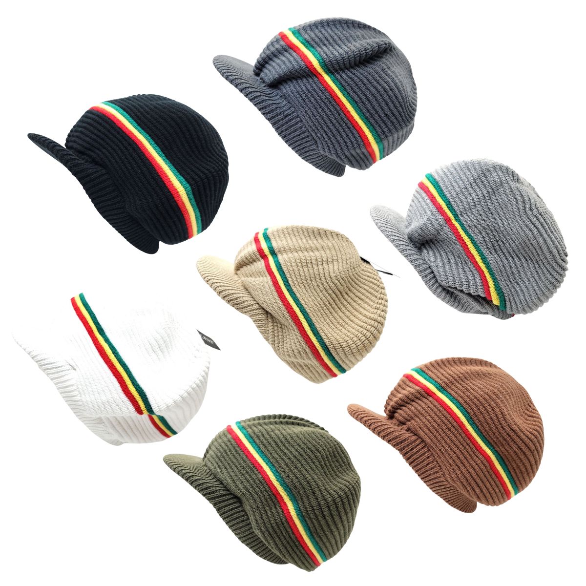 RASTA Knitted Visor Beanie-RV0014, Cotton, OSFA