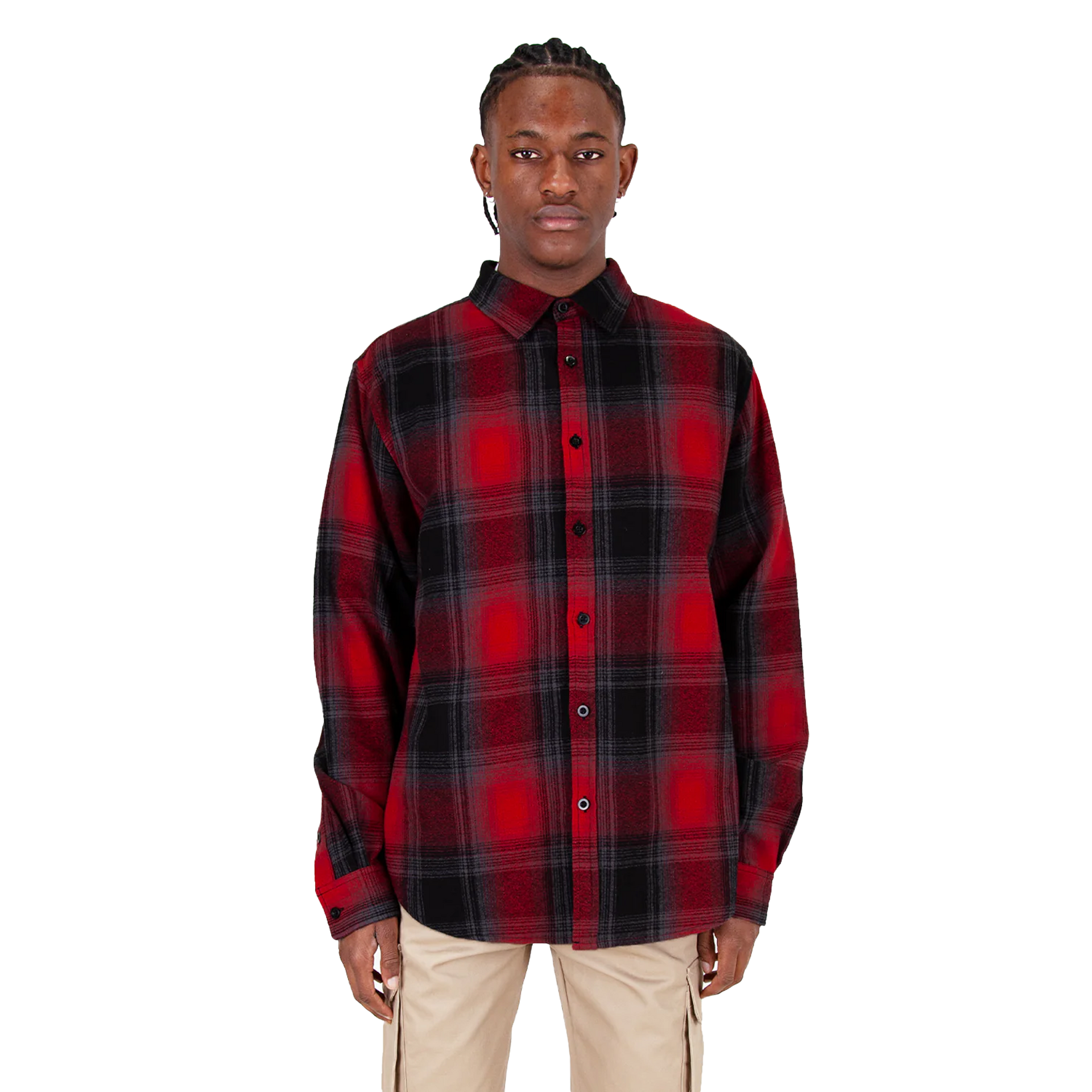 Plaid Flannel Overshirt COTTON / POLYESTER MEN MIDWEIGHT Shaka Wear SLIGHT OVERSIZED