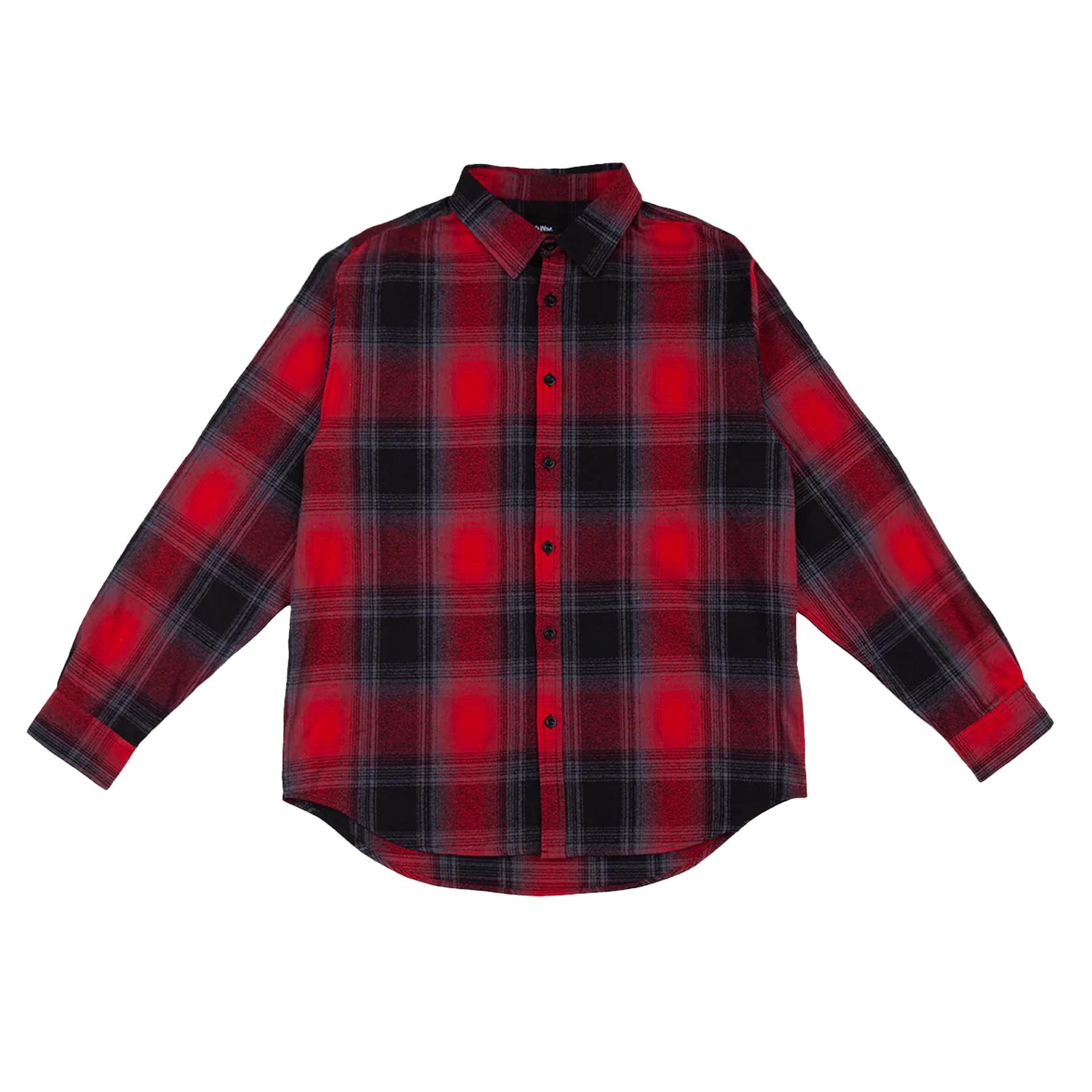 Plaid Flannel Overshirt Red Black COTTON / POLYESTER MEN MIDWEIGHT Shaka Wear SLIGHT OVERSIZED