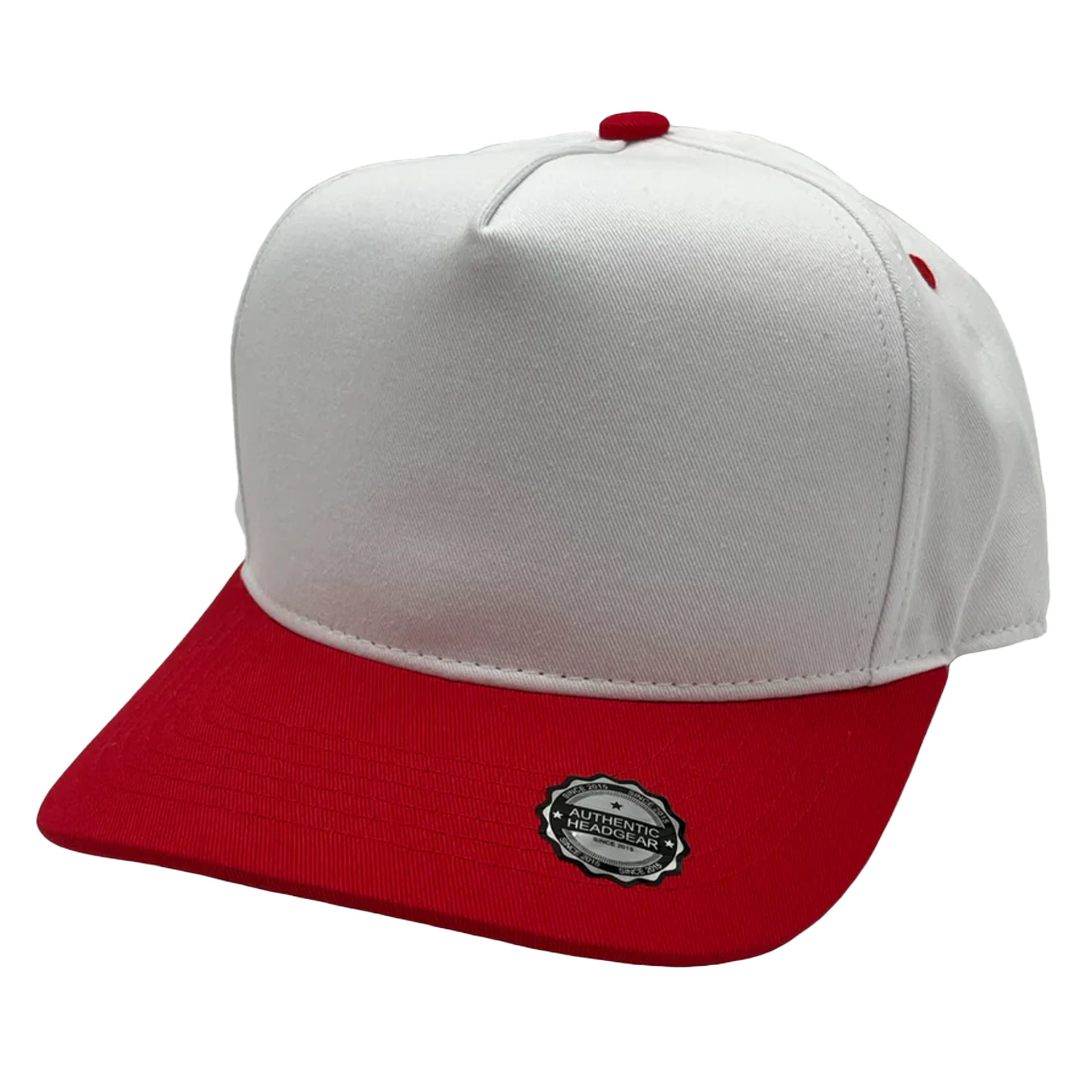 GNV-007 - Premium Pro Style Cap Red White One Size 5 PANELS COMING SOON COTTON / POLYESTER CURVE HIGH PROFILE NISSI nissi caps SNAPBACK STRUCTURED UNISEX