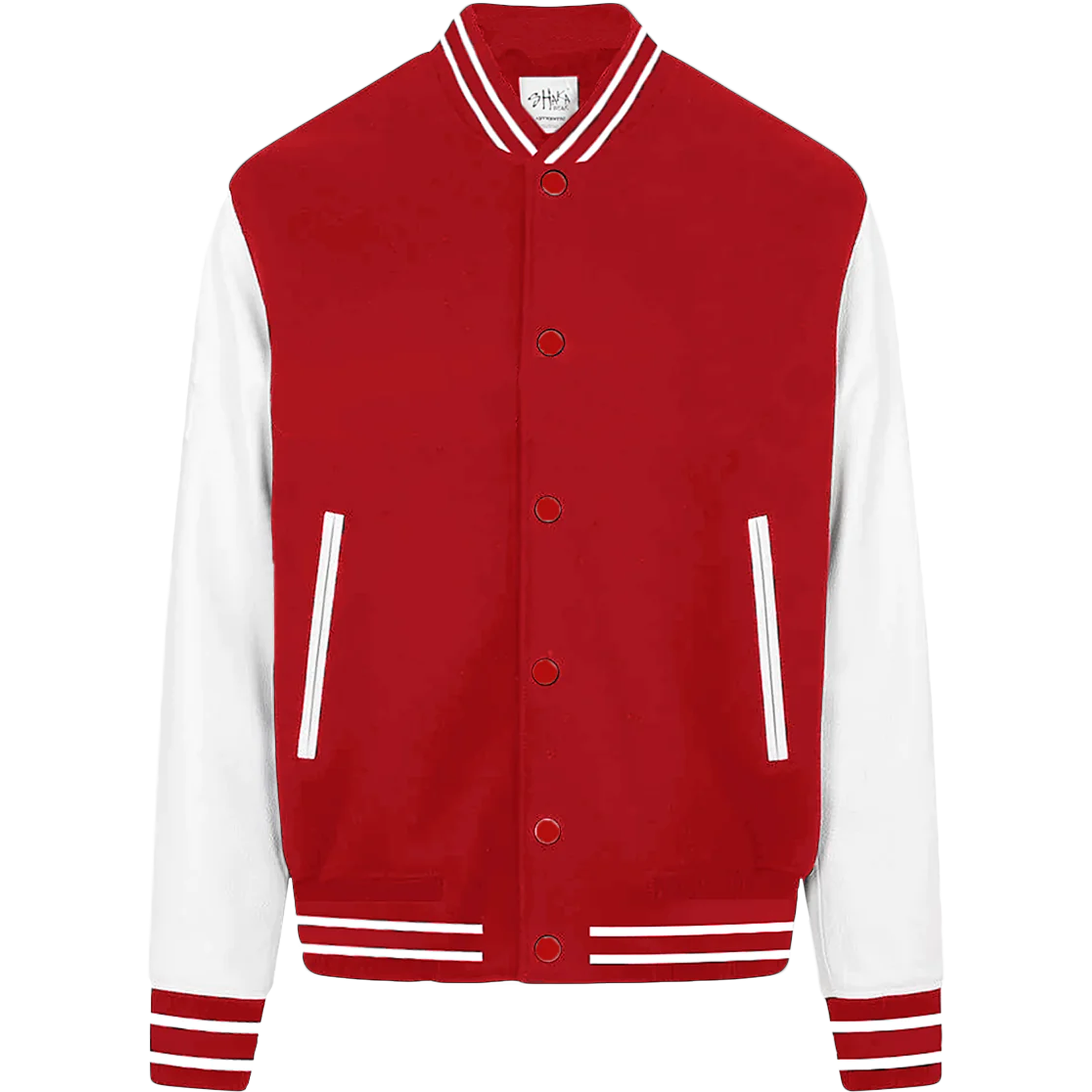 Leather Letterman Jacket Red White Coache Jacket Crop MEN OUTERWEAR POLYESTER Shaka Wear