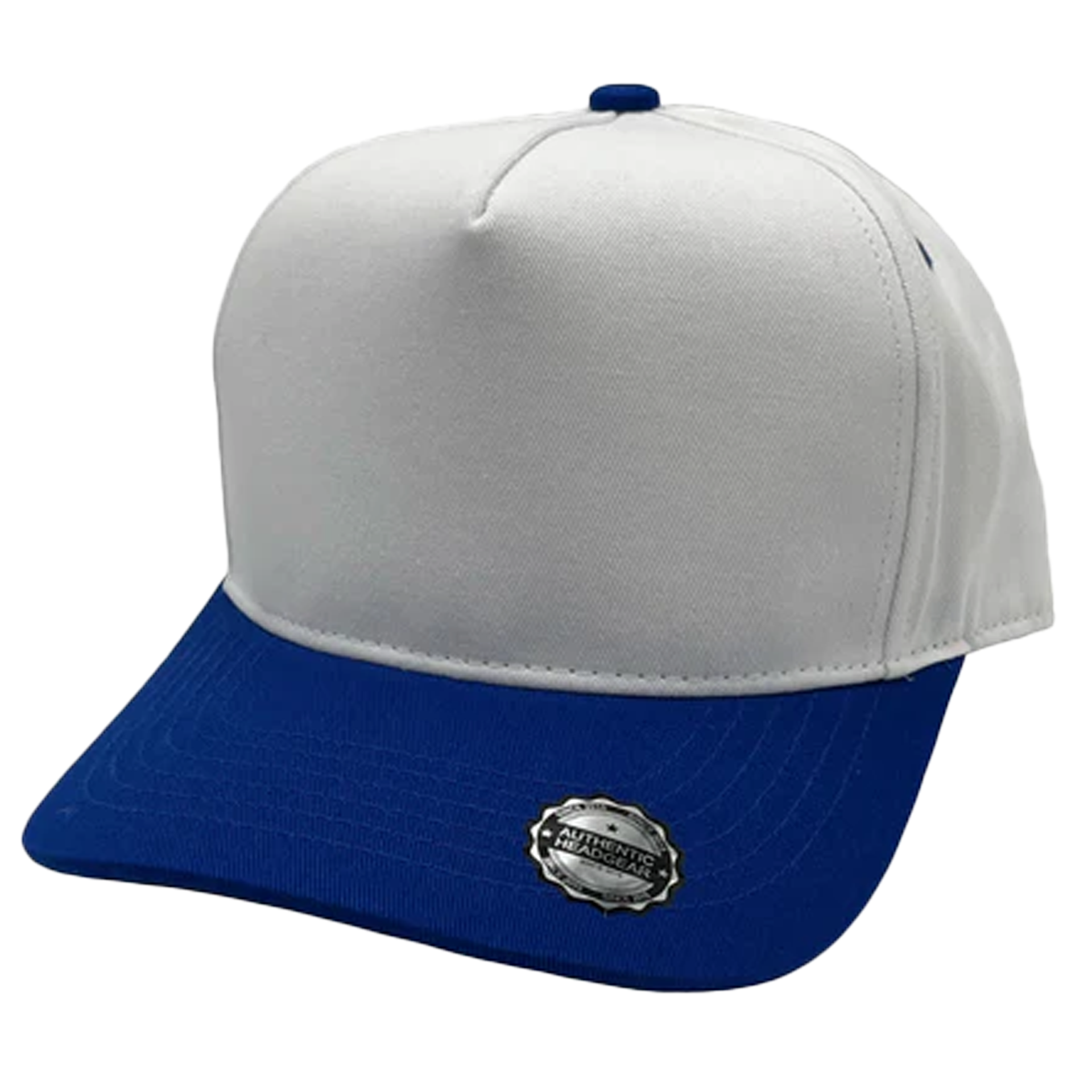 GNV-007 - Premium Pro Style Cap White Royal One Size 5 PANELS COMING SOON COTTON / POLYESTER CURVE HIGH PROFILE NISSI nissi caps SNAPBACK STRUCTURED UNISEX