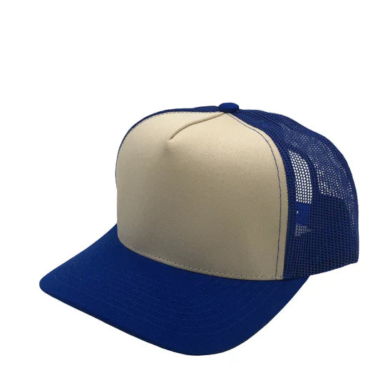 GNV-008M - Premium Pro Style Mesh Trucker Cap Royal Stone One Size 5 PANELS COMING SOON COTTON / POLYESTER CURVE HIGH PROFILE MESH NISSI nissi caps SNAPBACK STRUCTURED TRUCKER MESH UNISEX