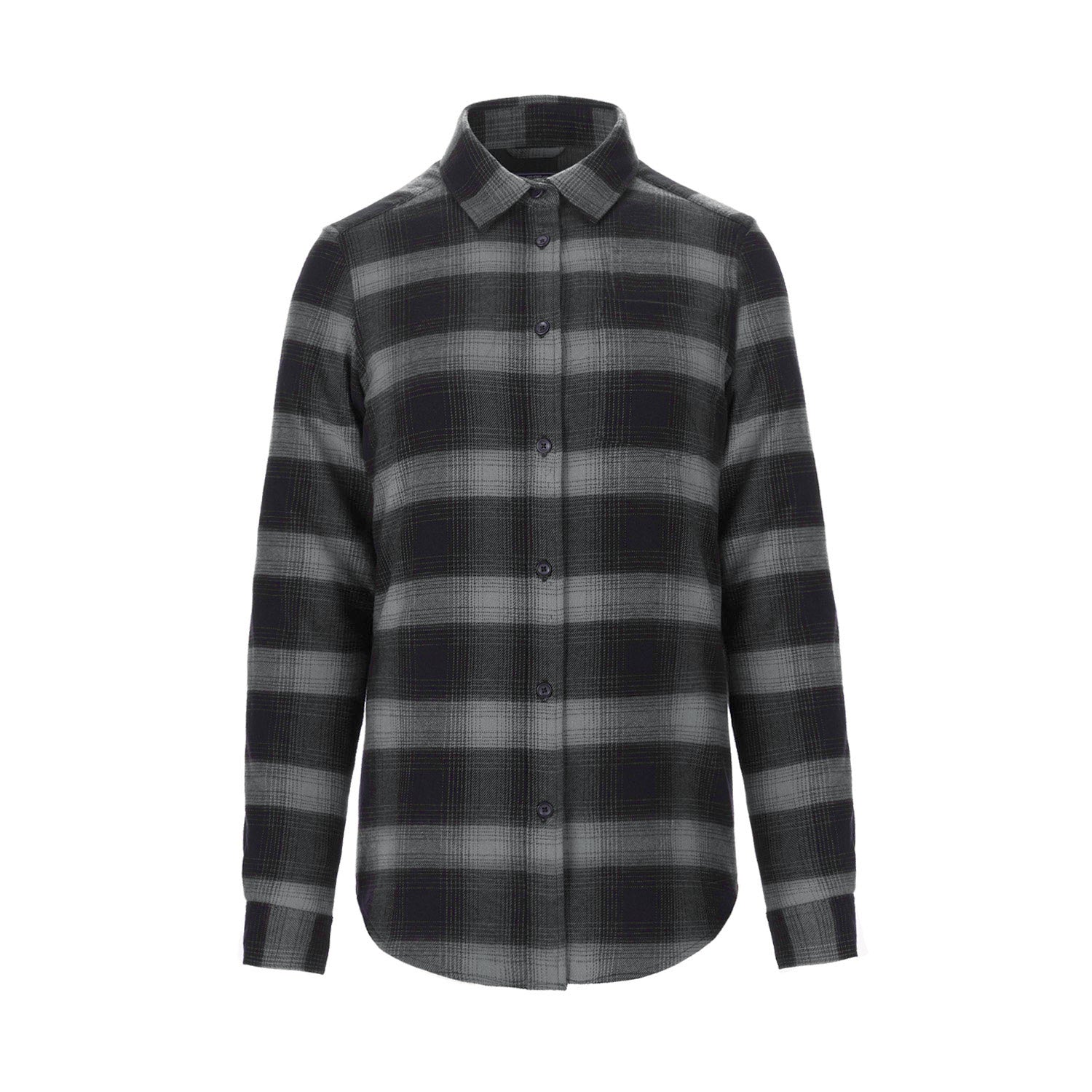 S04506 - Cabin - Ladies Brushed Flannel Shirt Grey Black XS XS 4506 Ladies Muskoka Trail plaid Women