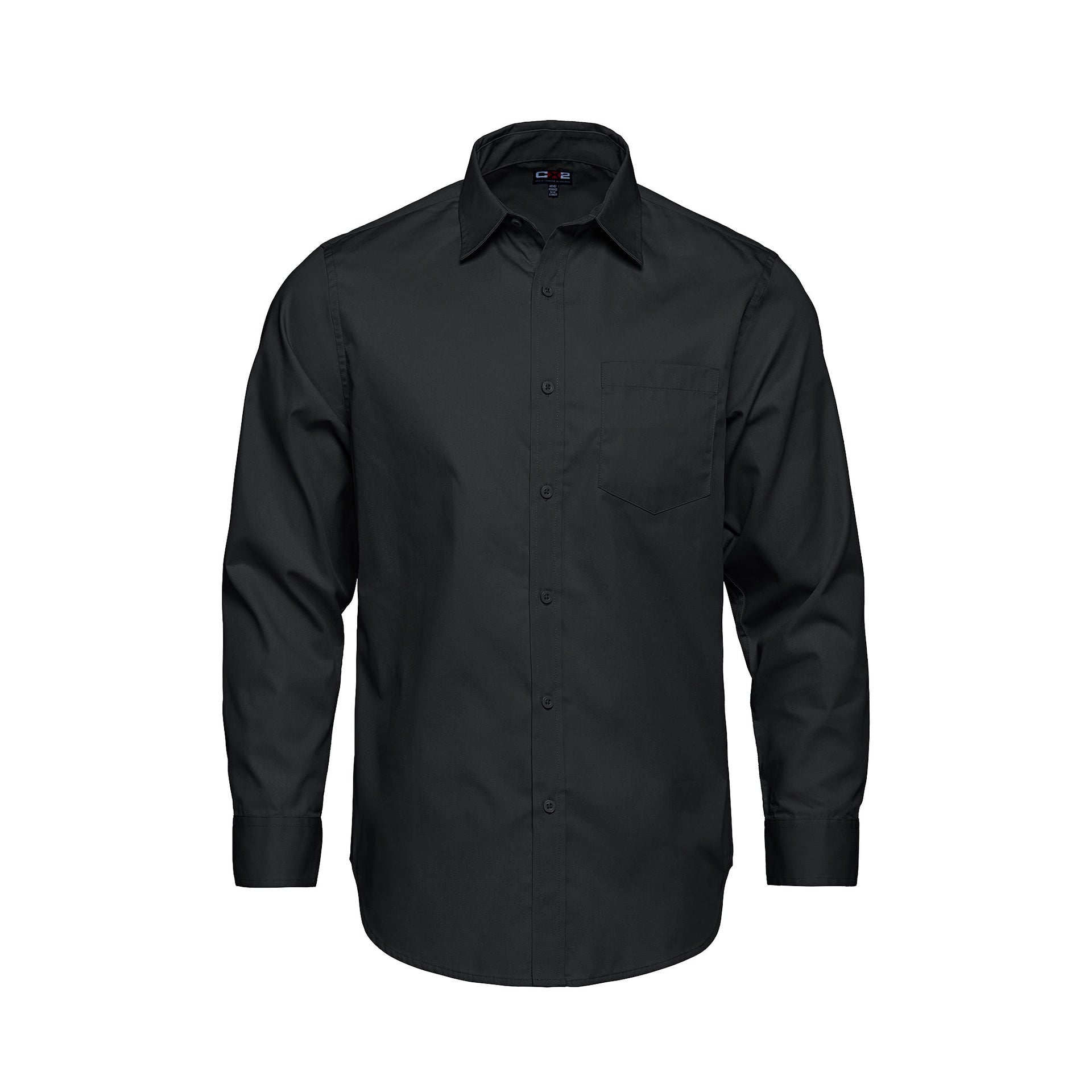 S04600 - Camden - Men's Poly-Cotton Twill Long Sleeve Easy-Care Shirt Black 4600 __label:END AUG __label:NEW D610 long sleeve woven S04600 S4600 woven shirt