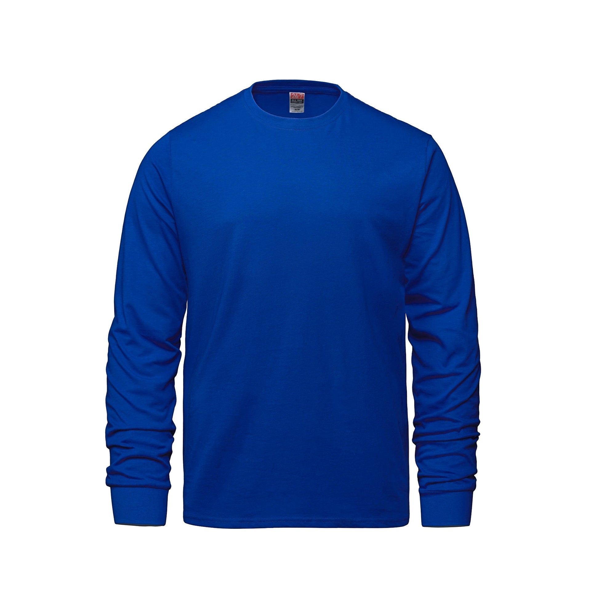 S05615 - Breeze - Adult RING SPUN Combed Cotton Long Sleeve Crewneck T-Shirt Royal Blue 5615 adult CSW24/7 longsleeve mens