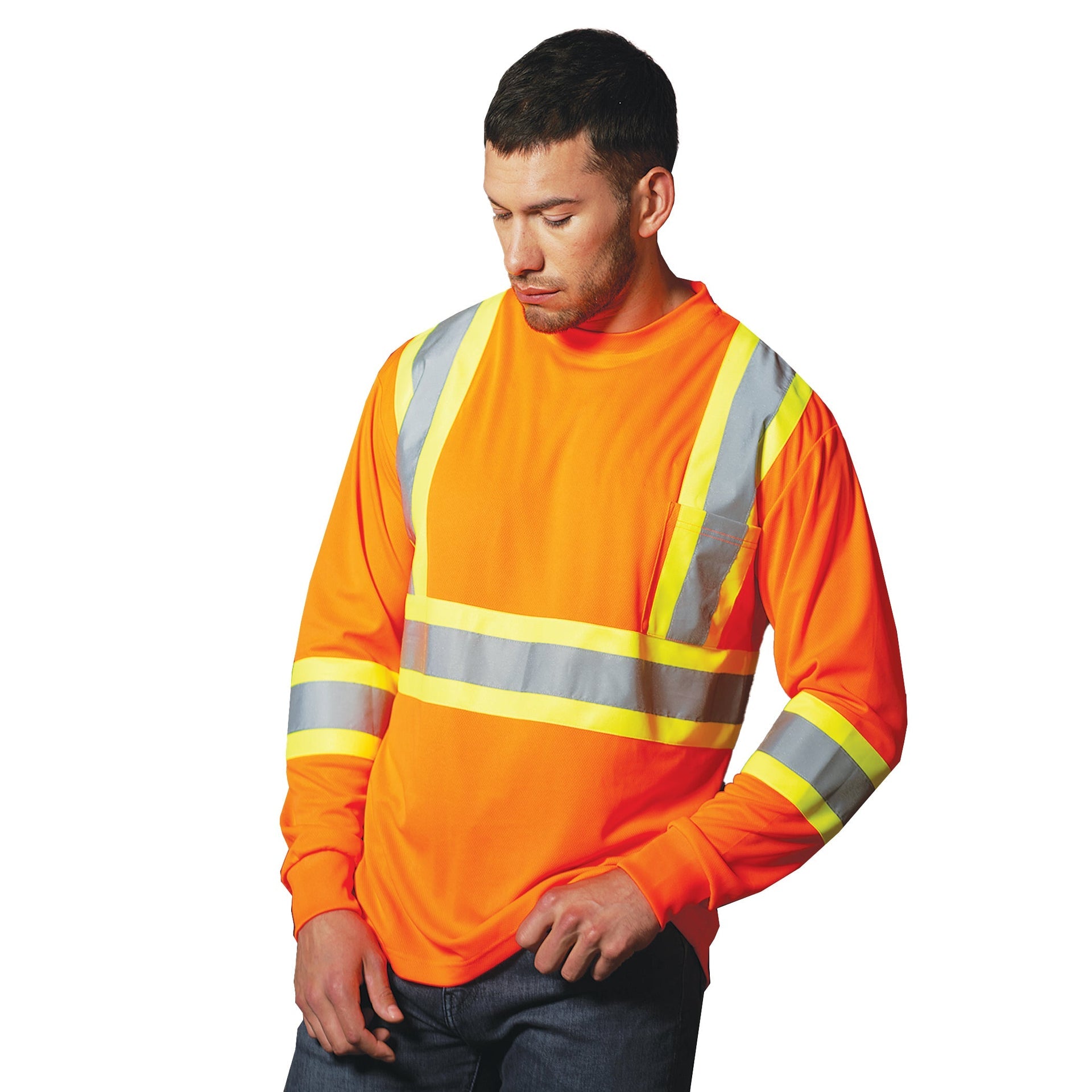 S05948 - Beacon - Long Sleeve Hi-Vis T-Shirt 5948 __label:NEW hi-vis hi-vis tee Long sleeve safety s05948 safety t-shirt